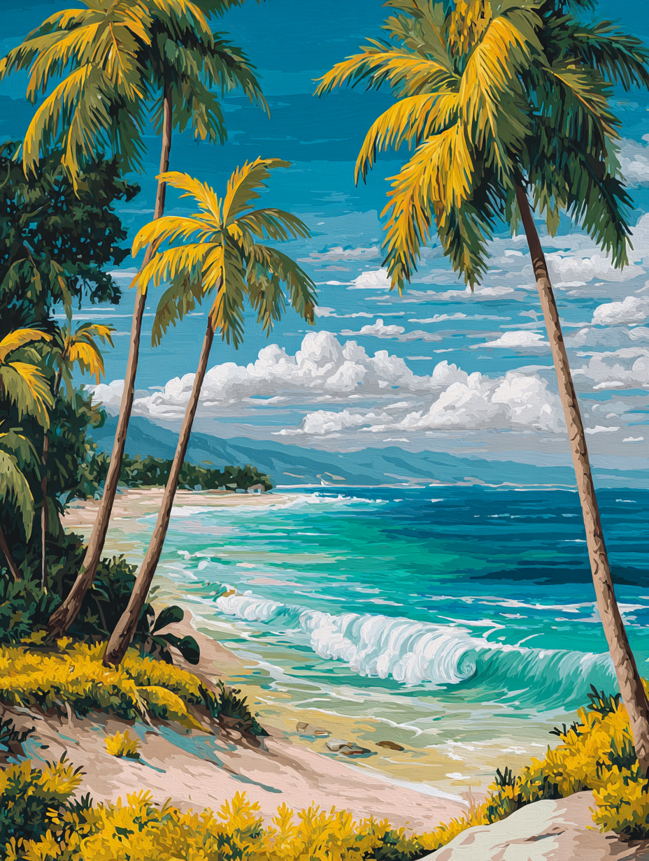 Tropical Coastal View (Diamond Painting) Diamond Painting kit