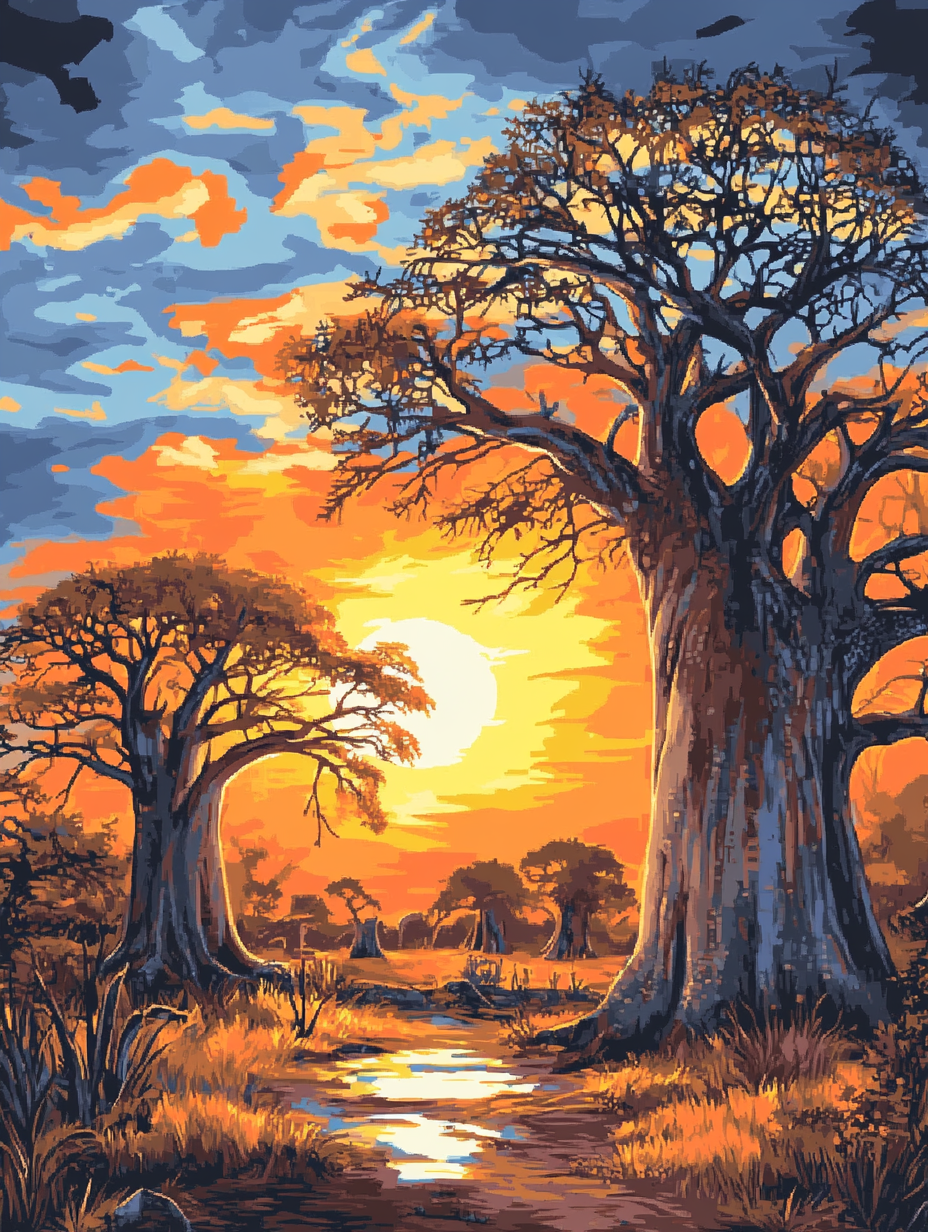Under the Baobabs (Diamond Painting) Diamond Painting kit