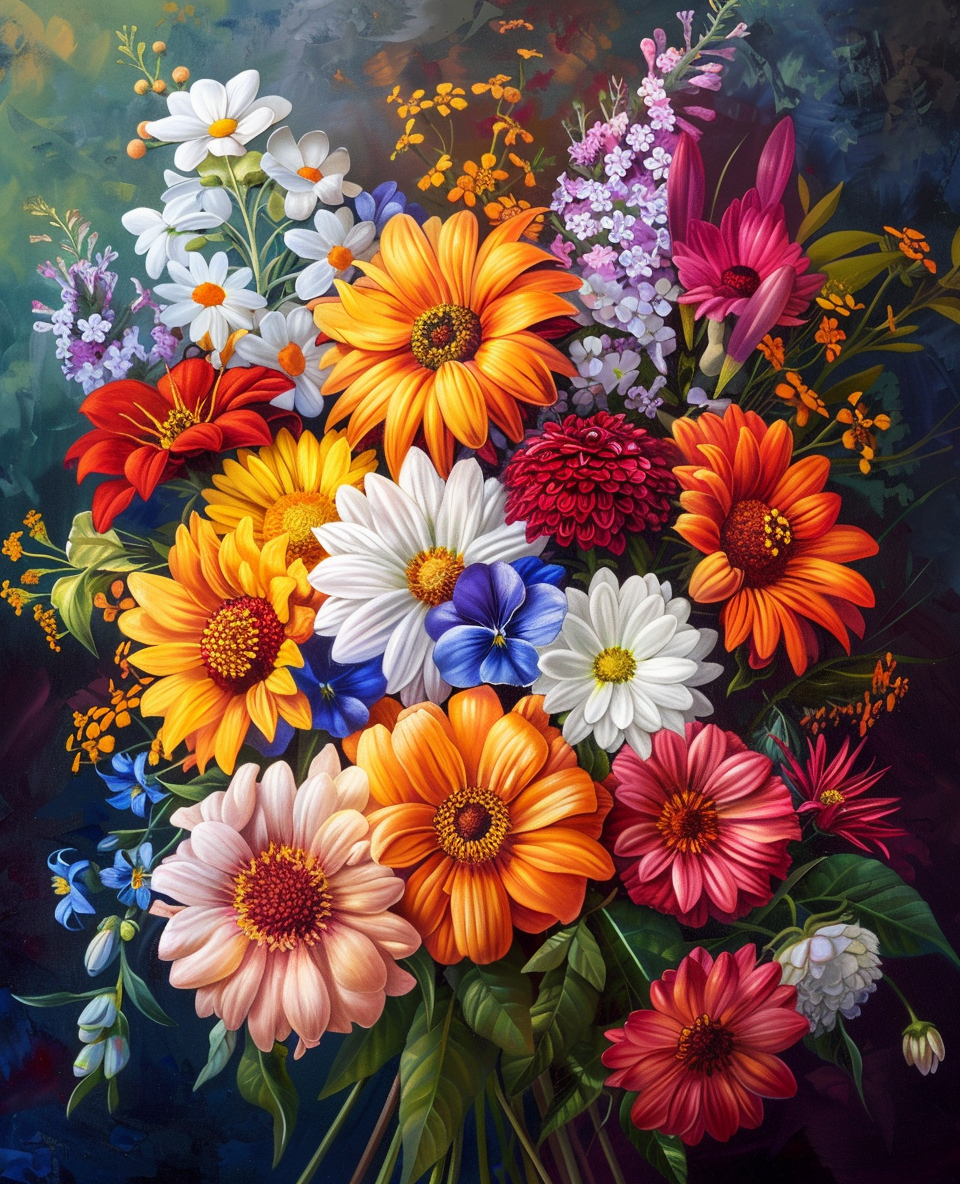 Vibrant Garden Bouquet (Diamond Painting) Diamond Painting kit
