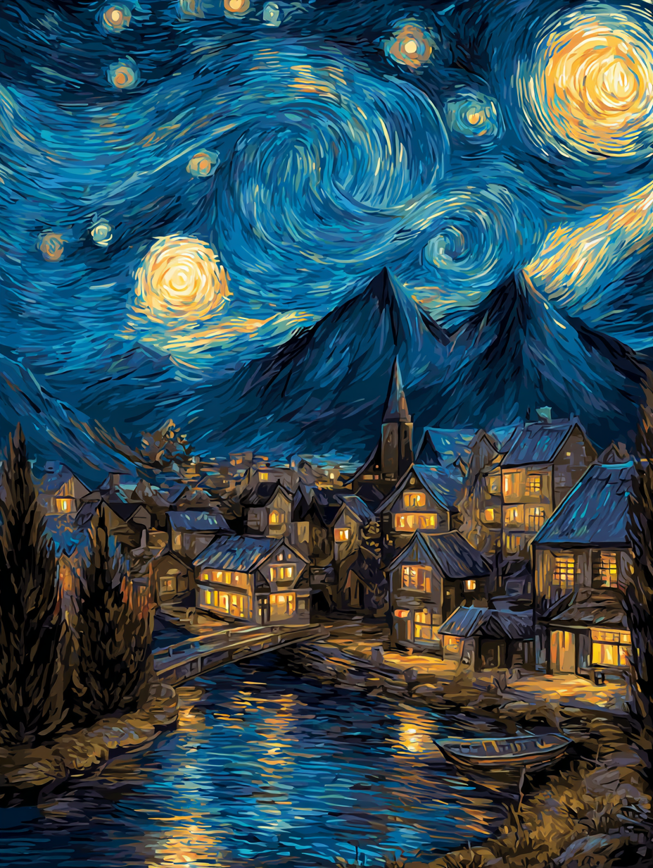 Village Under the Stars (Diamond Painting) Diamond Painting kit