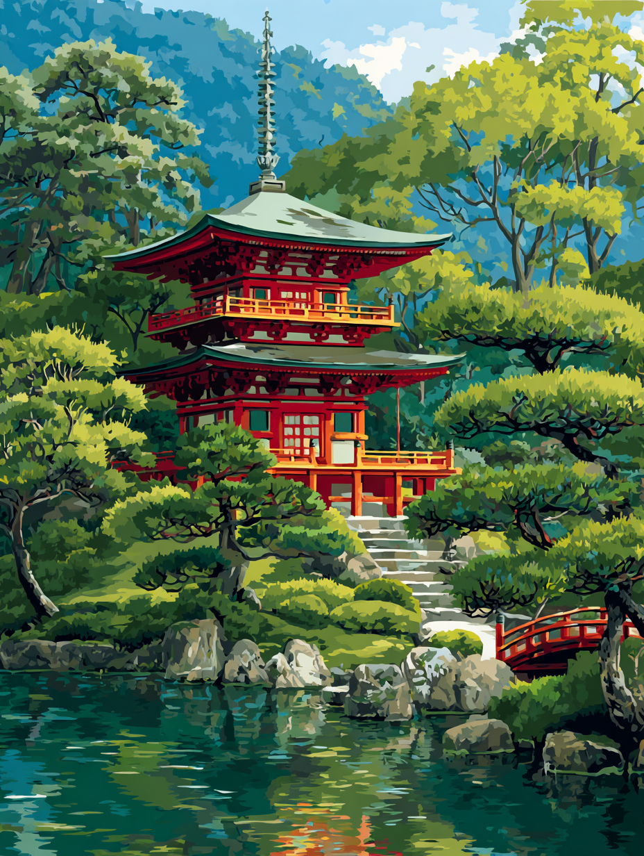 Zen Garden Temple (Diamond Painting) Diamond Painting kit