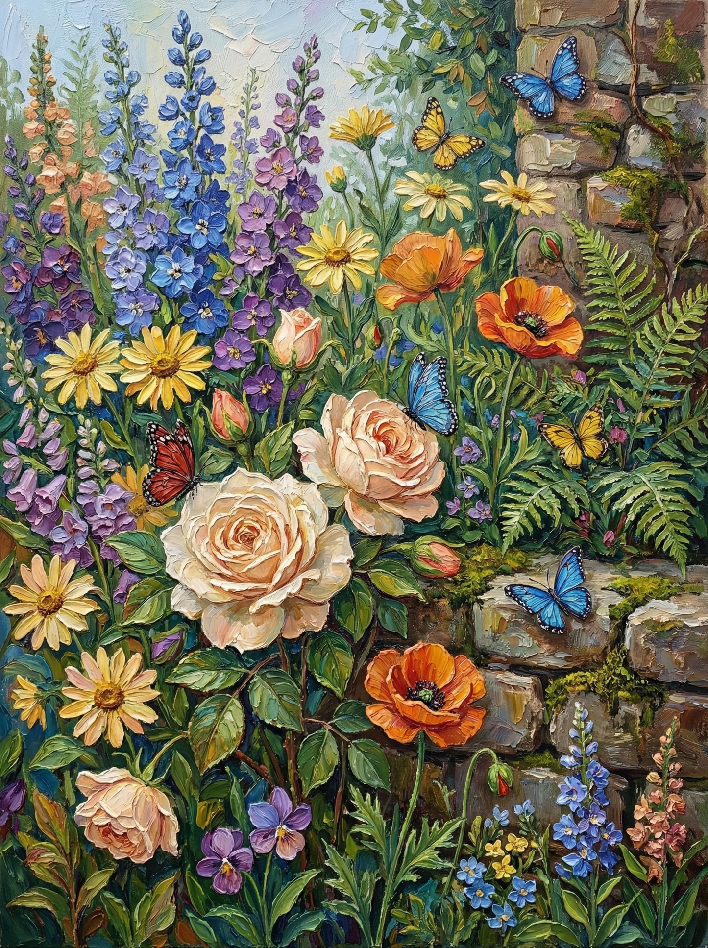 Butterfly Rose Meadow (Diamond Painting) Diamond Painting kit