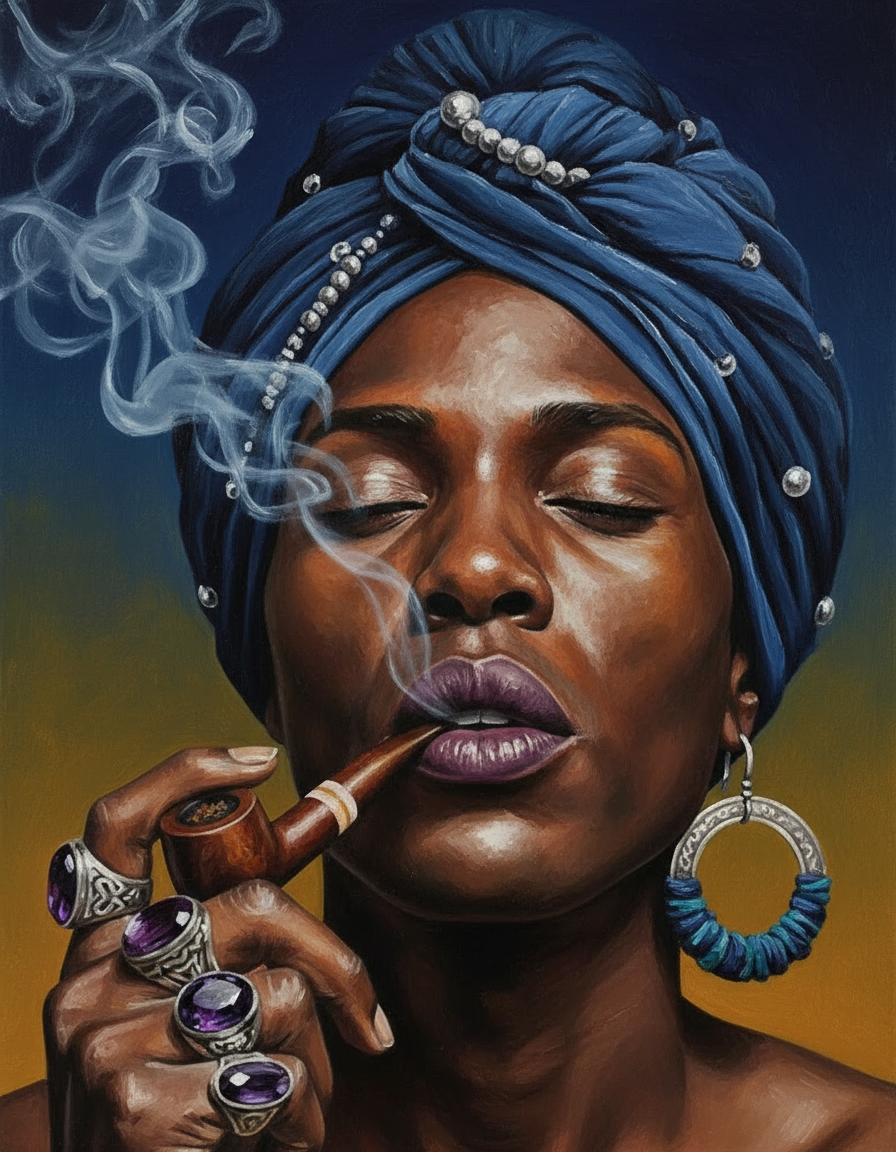 Blue Smoke Muse (150 Color Diamond Painting) Diamond Painting kit