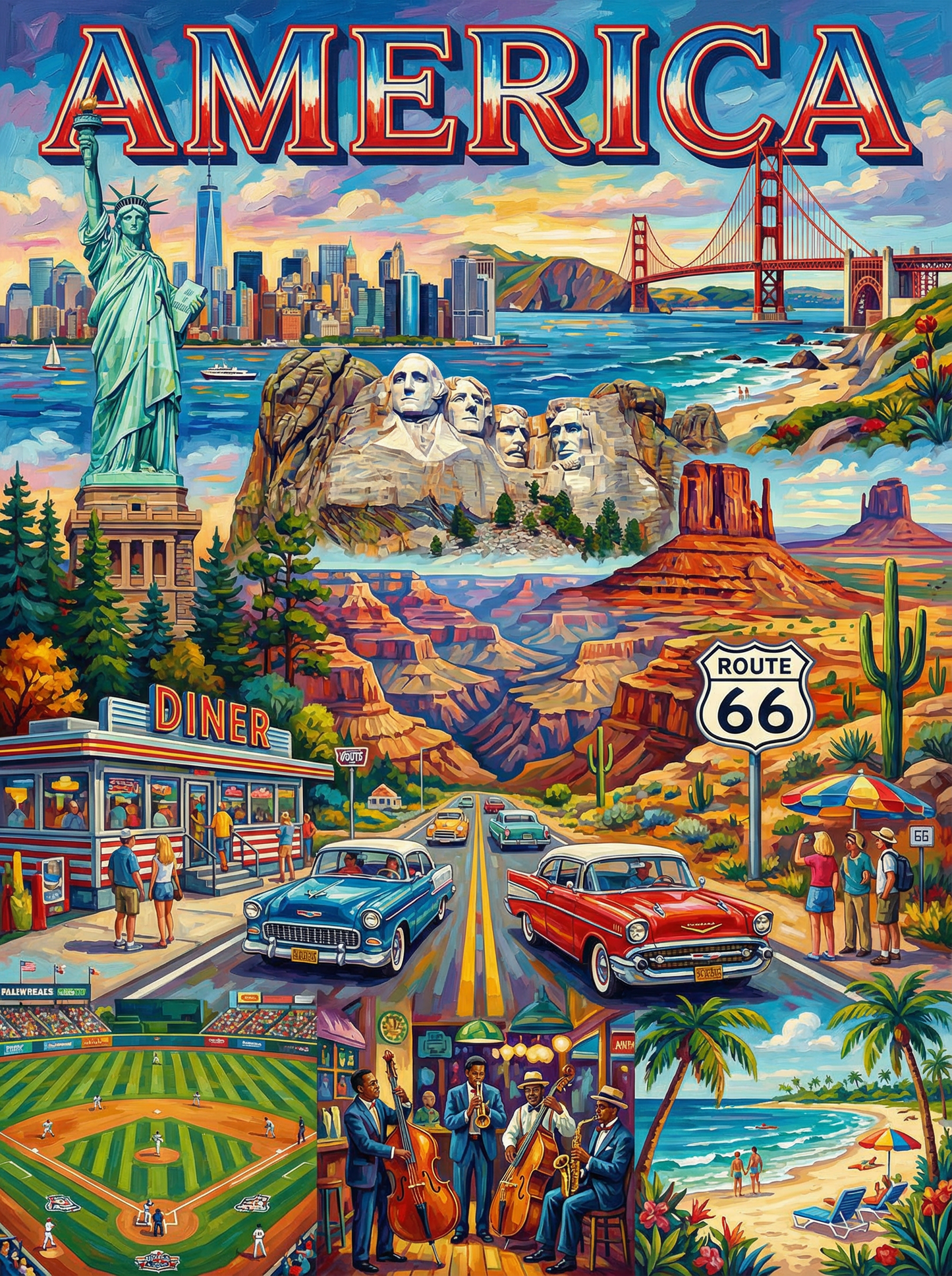America Iconic Journey (Diamond Painting)