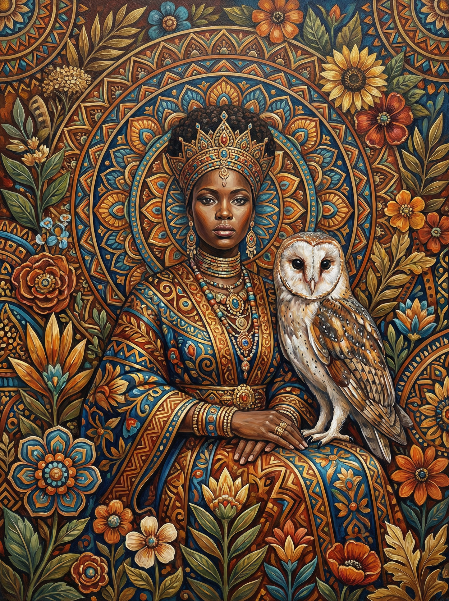 African Queen Barn Owl (100 Color Diamond Painting) Diamond Painting kit