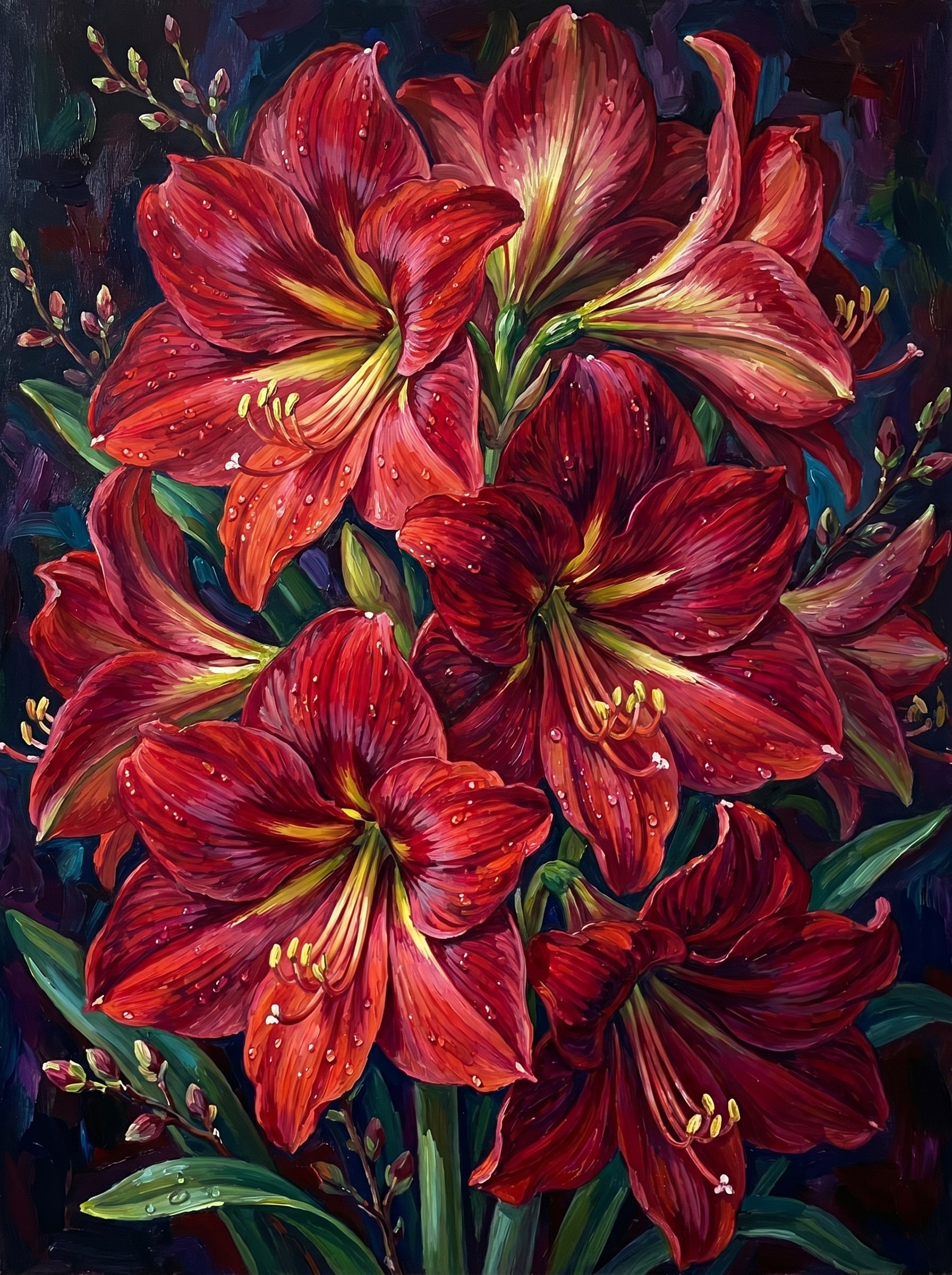 Amaryllis Crimson Dark (120 Colors) – Paintly Kits