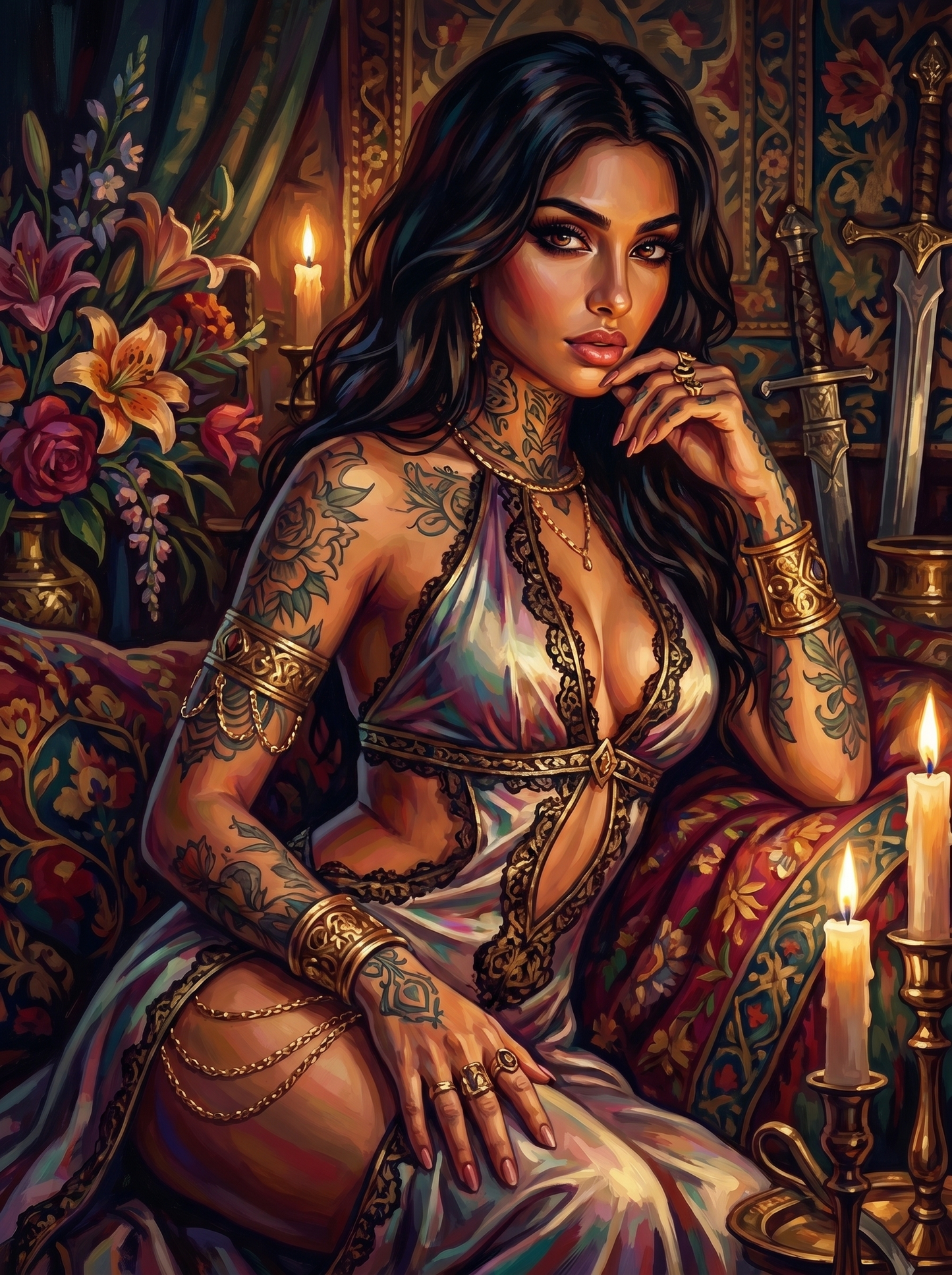 Arabian Assassin Henna Candlelight (150 Color Diamond Painting)