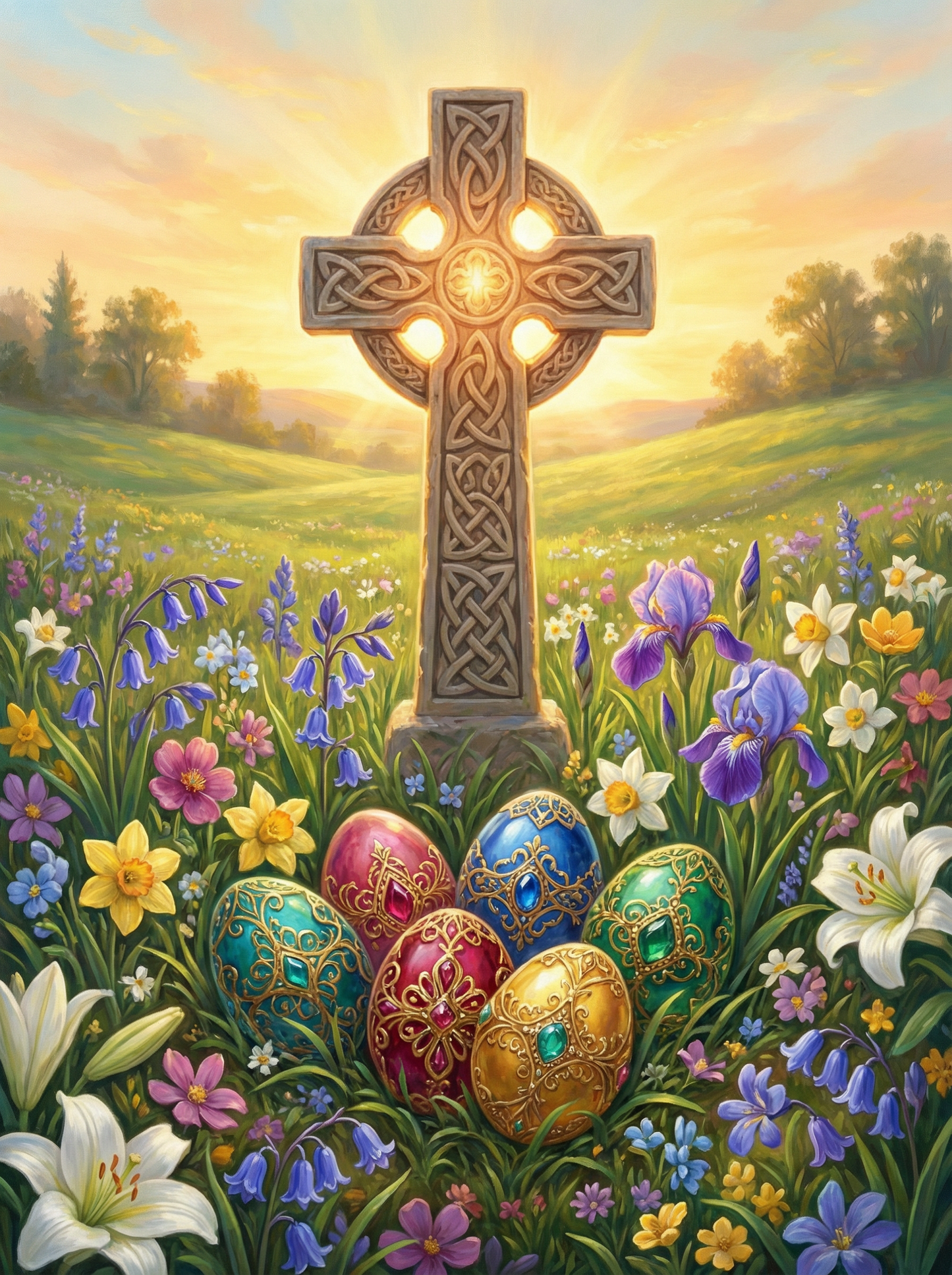 Celtic Sunrise Cross (Diamond Painting) Diamond Painting kit
