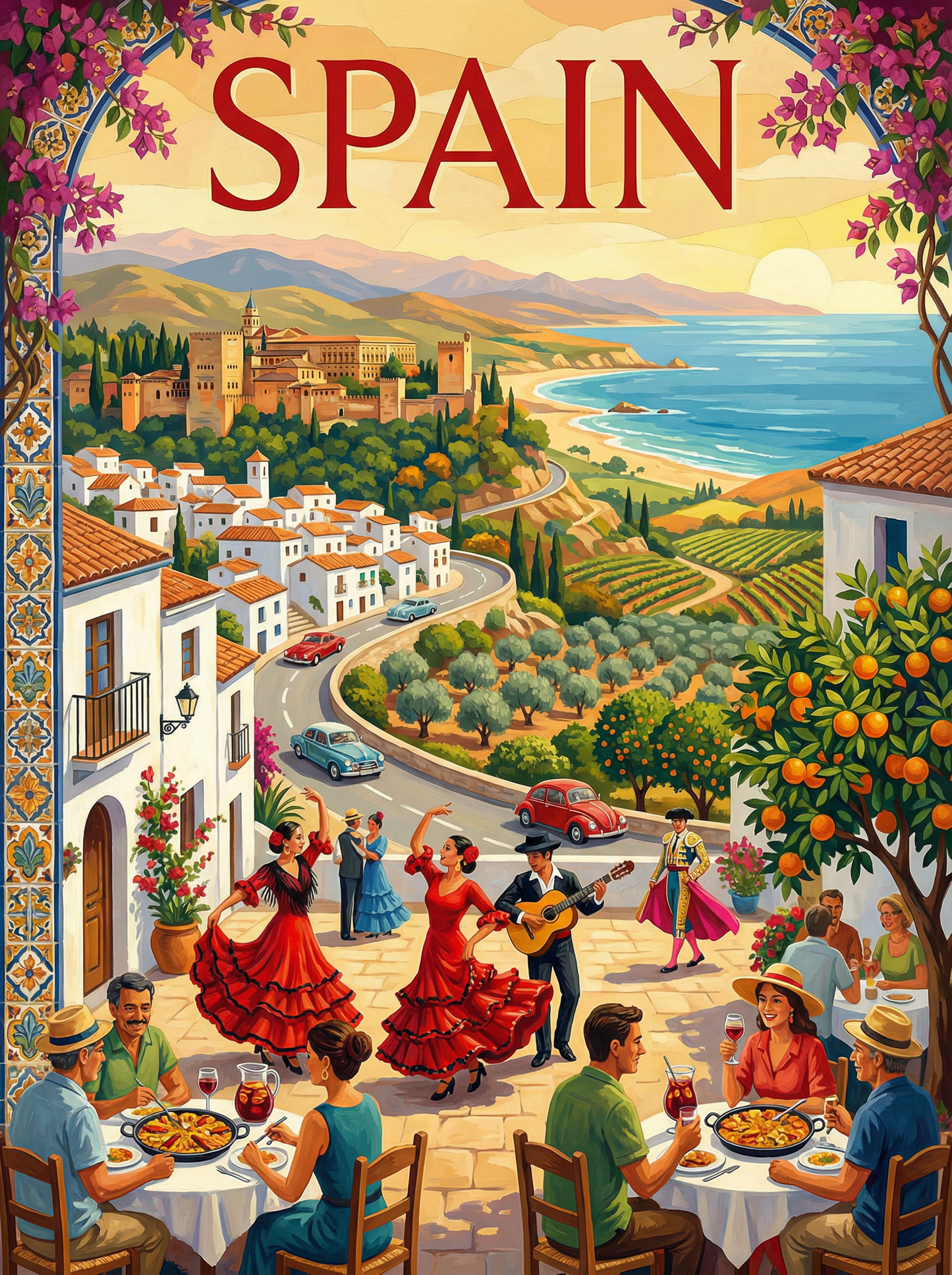 Spain Coastal Fiesta (Diamond Painting) Diamond Painting kit