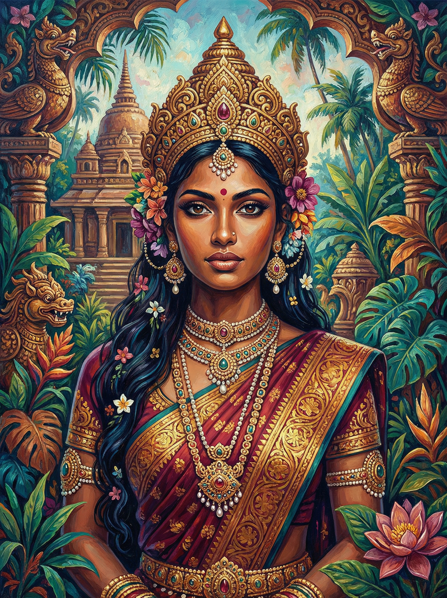 Temple Lotus Goddess (Diamond Painting) Diamond Painting kit