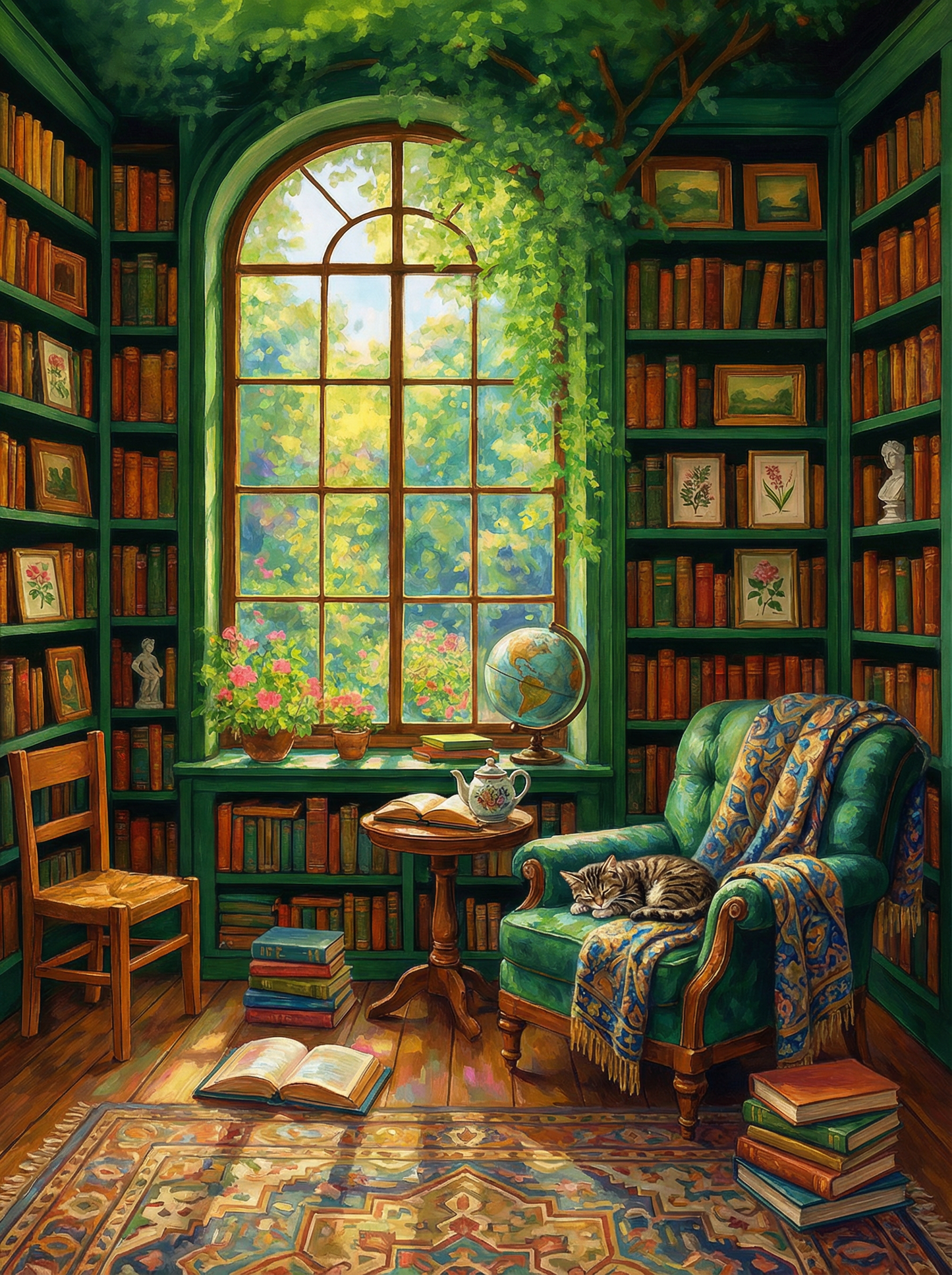Garden Window Library (Diamond Painting)