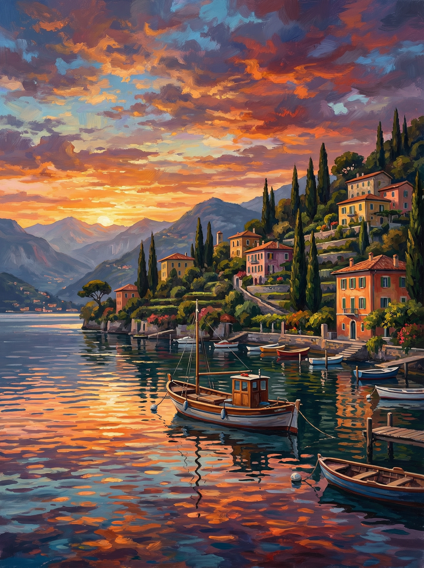 Sunset Harbor Village (Diamond Painting)