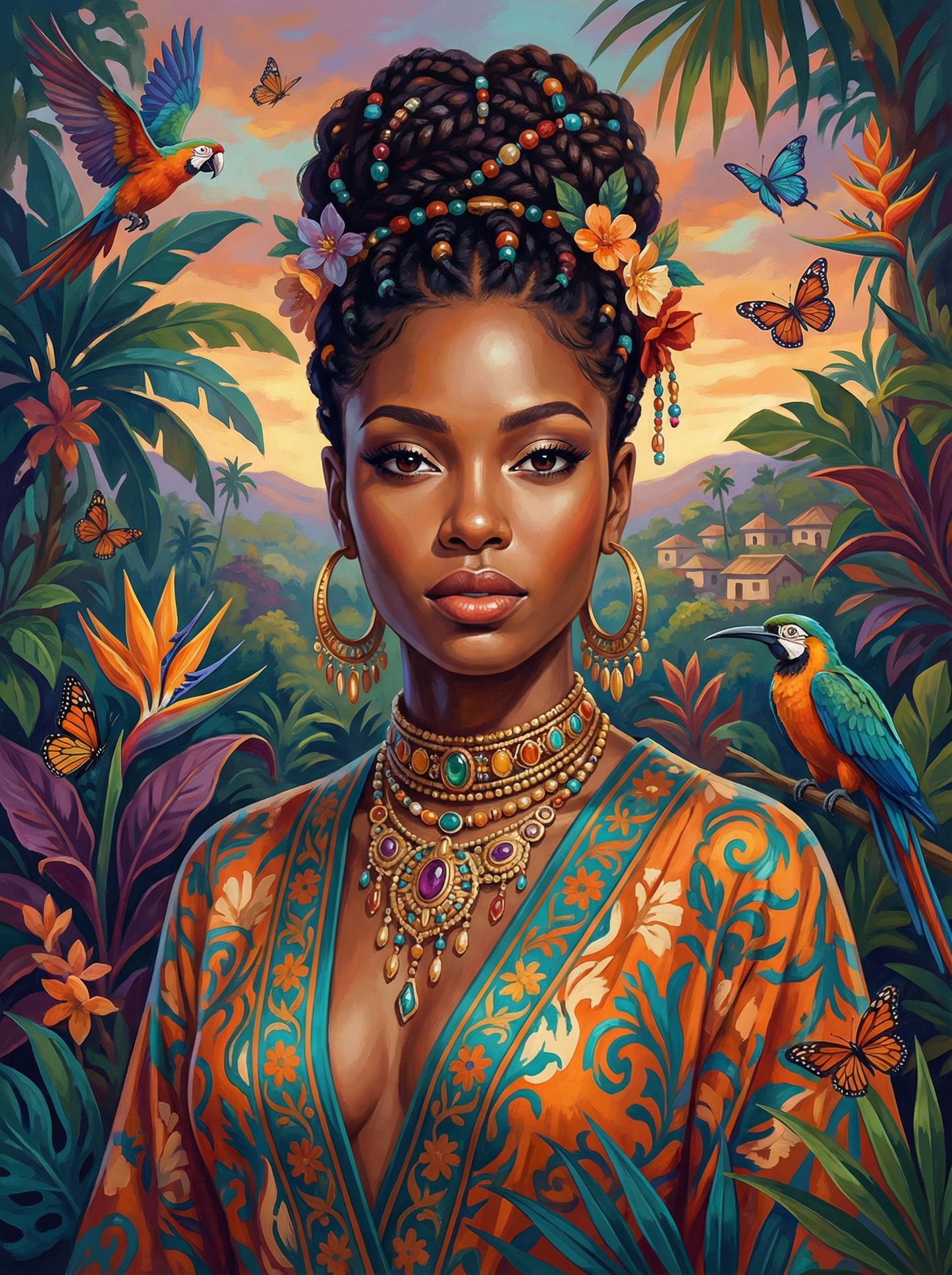 Tropical Queen of Birds (Diamond Painting)