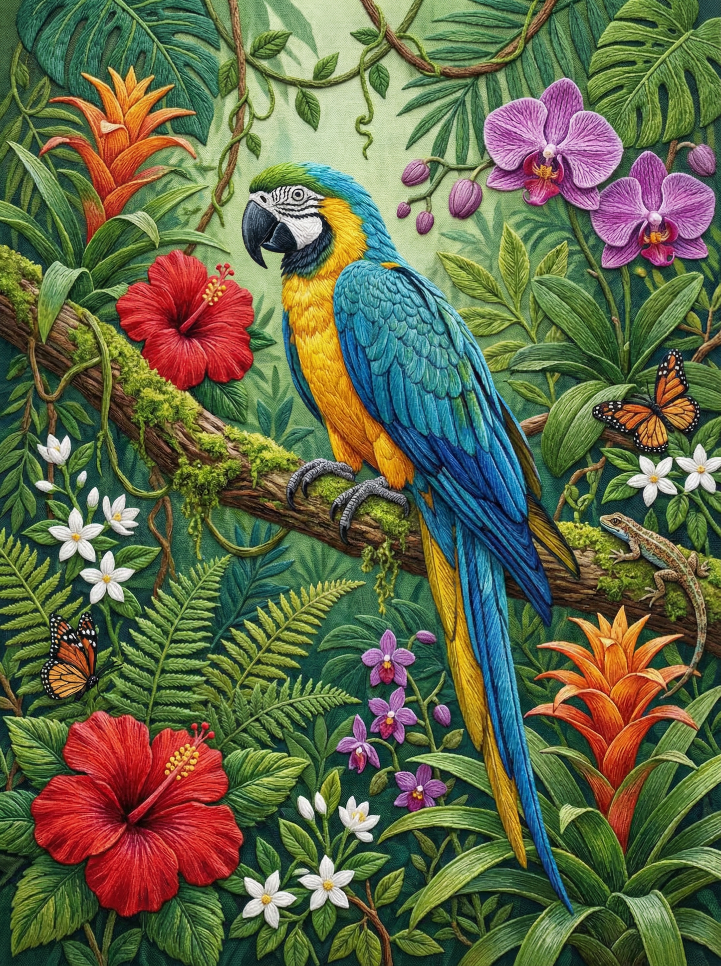 Tropical Orchard Macaw (Diamond Painting) Diamond Painting kit