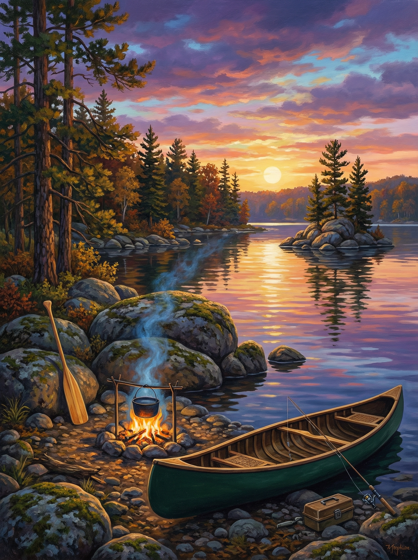 Lakeside Sunset Calm (Diamond Painting) Diamond Painting kit
