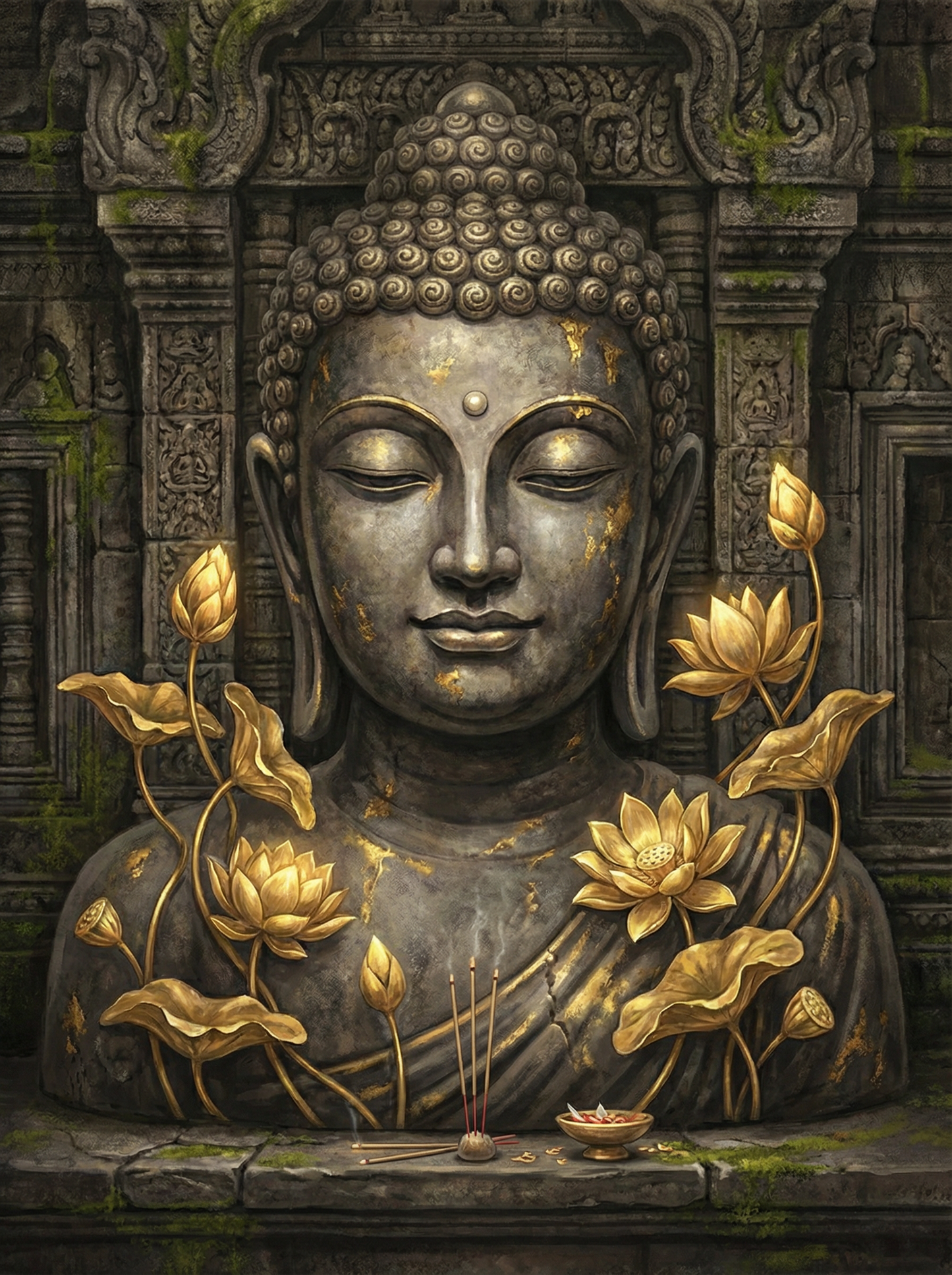 Golden Lotus Buddha (Diamond Painting)