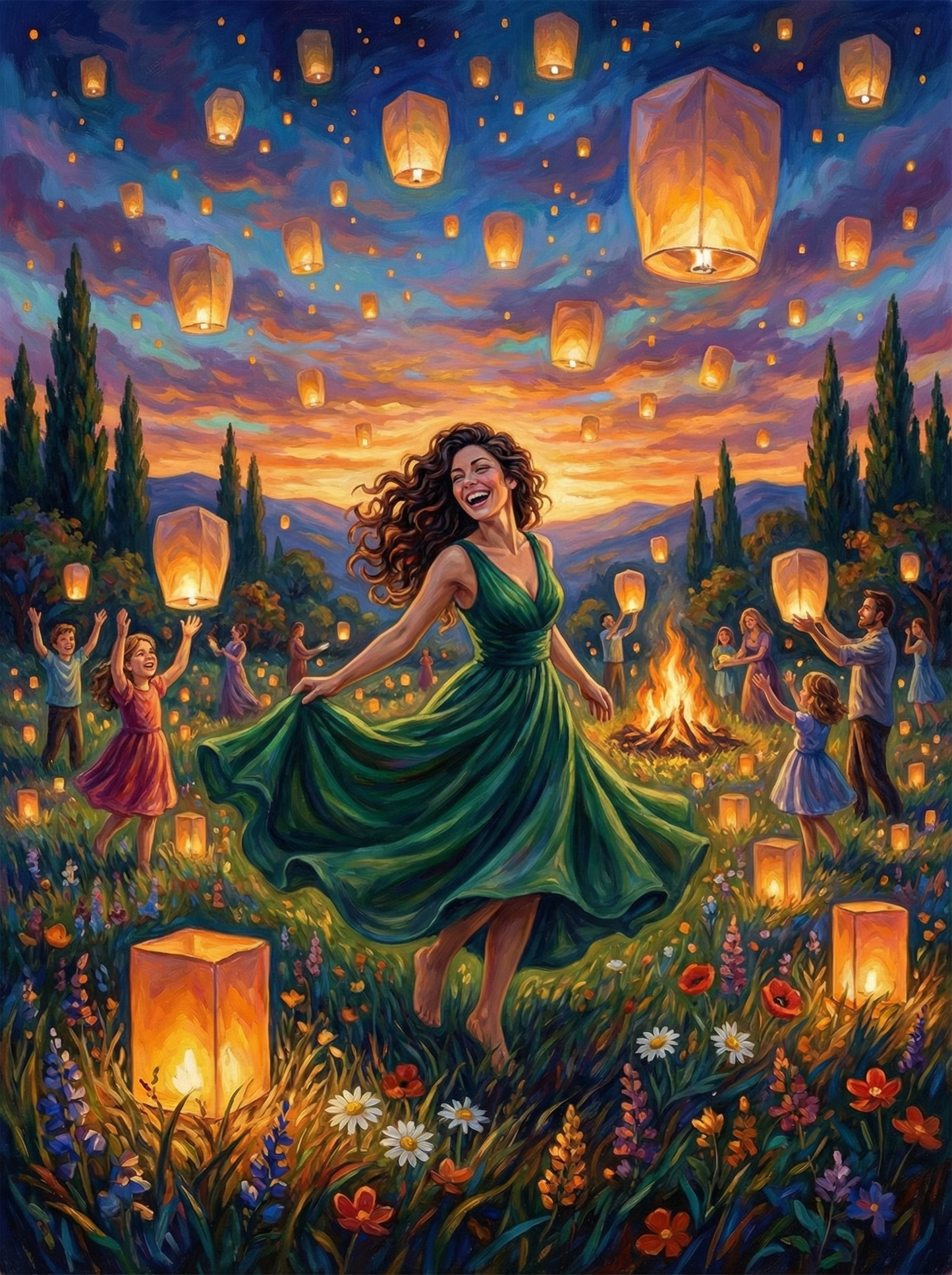 Festival of Lanterns (Board Canvas)