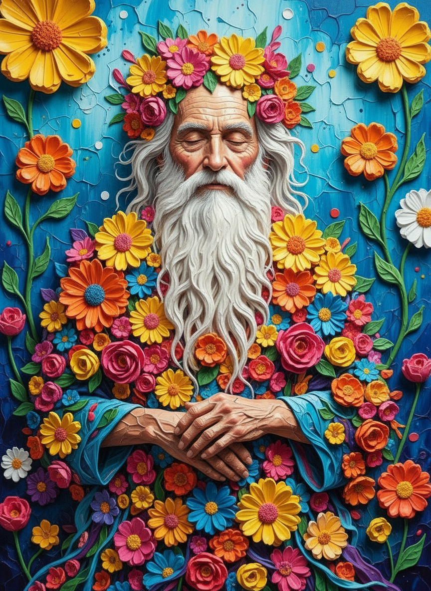 The Floral Sage (Board Canvas)