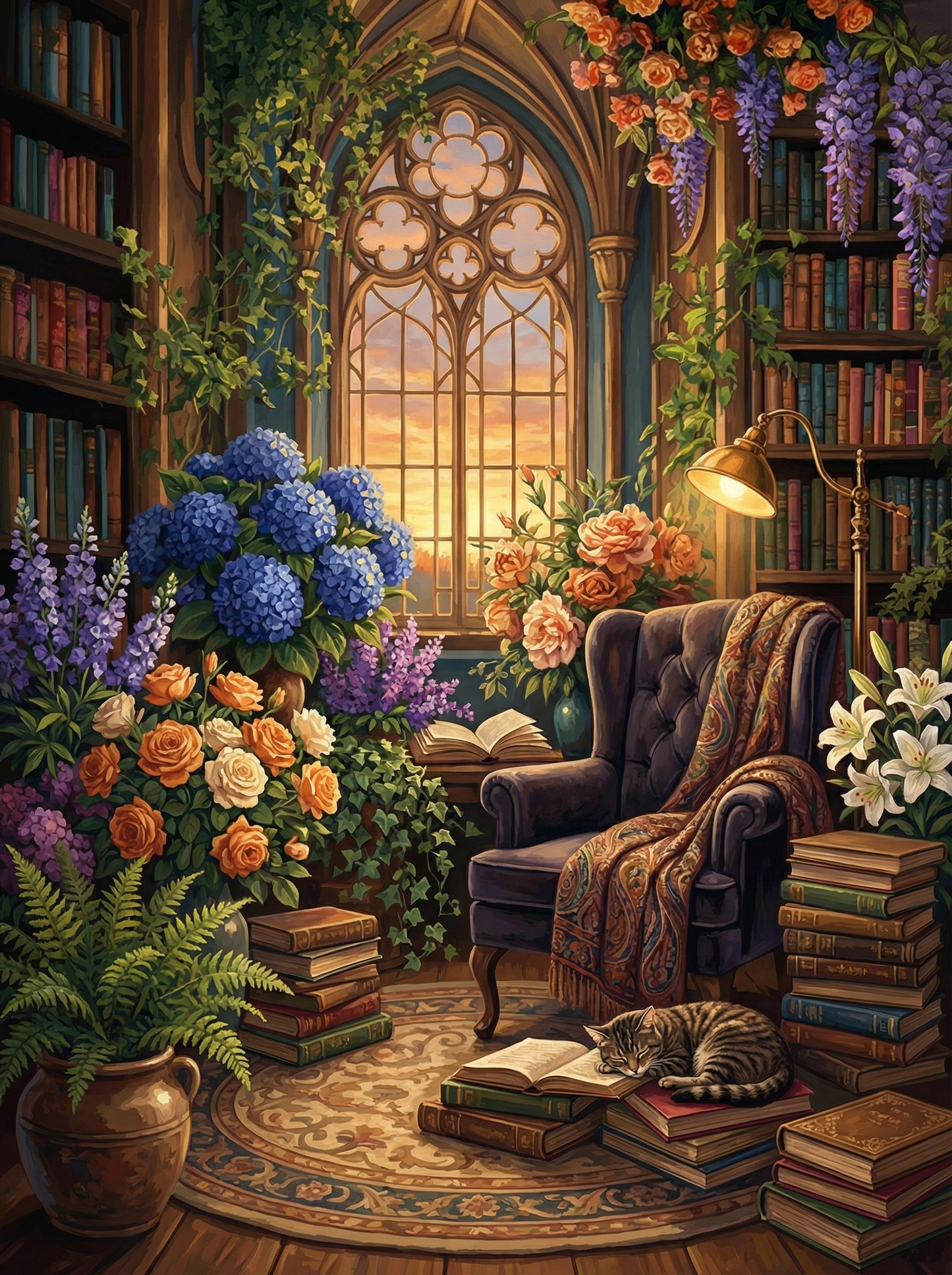 Secret Garden Library ll (Board Canvas)