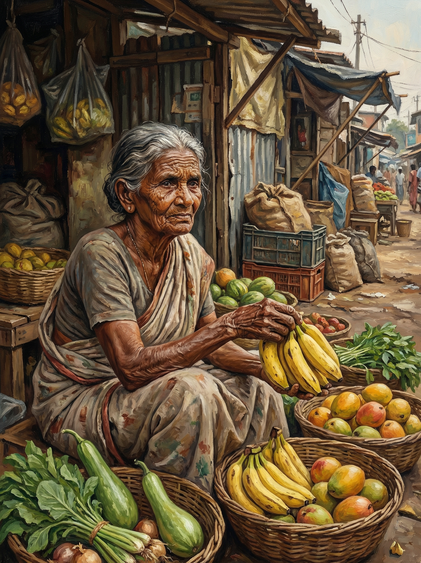 Banana and Mango Seller (Diamond Painting) Diamond Painting kit