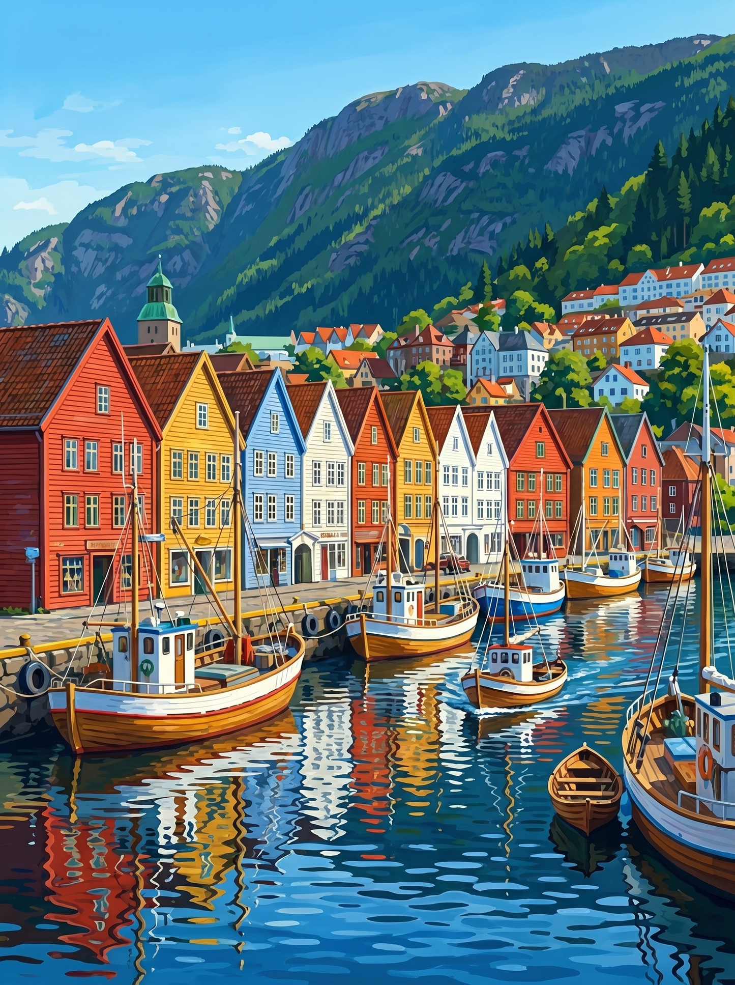 Bergen Bryggen Wharf (150 Color Diamond Painting)