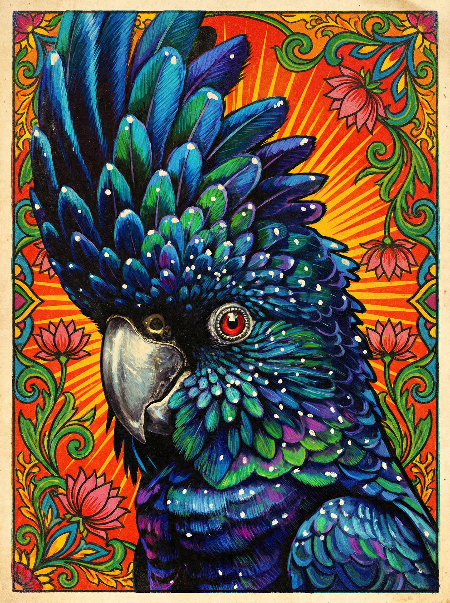 Blue Parrot Portrait (150 Color Diamond Painting)