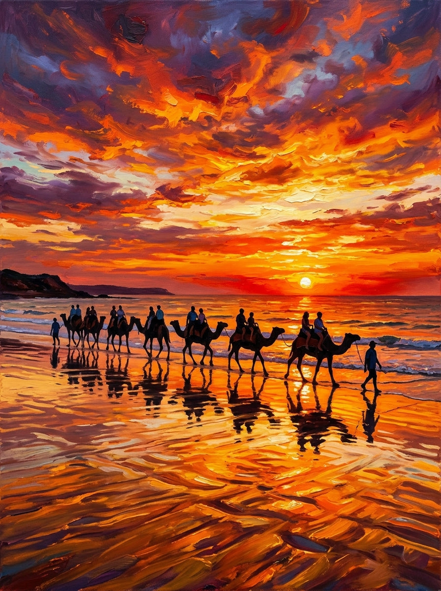 Broome Cable Beach Camels (150 Color Diamond Painting)