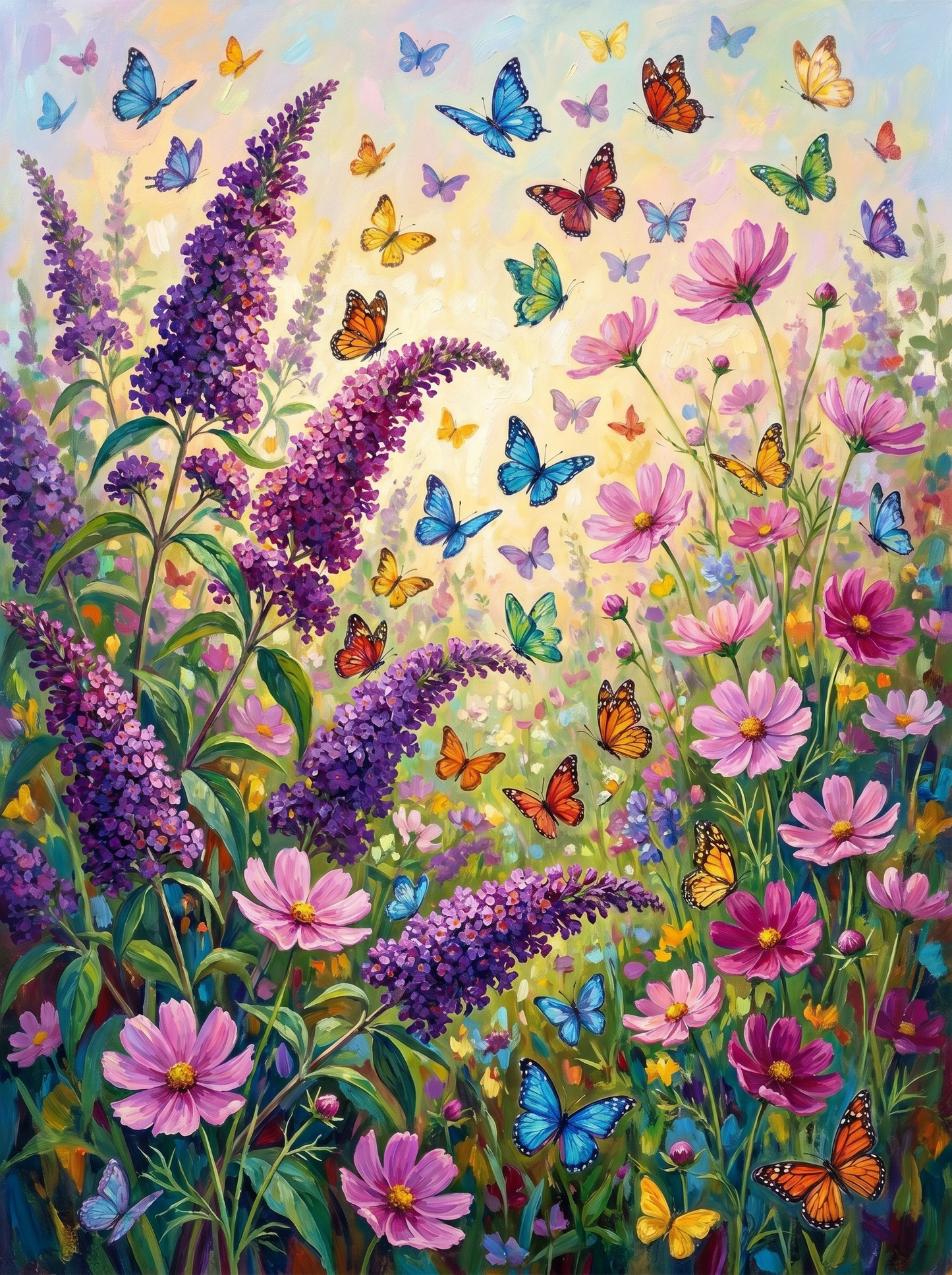 Butterflies Buddleia Garden (Diamond Painting)