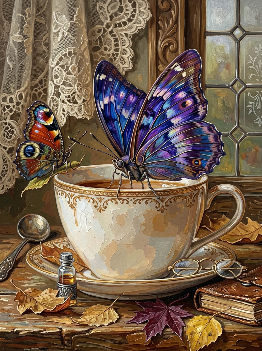 Butterfly Tea Cup (Diamond Painting)