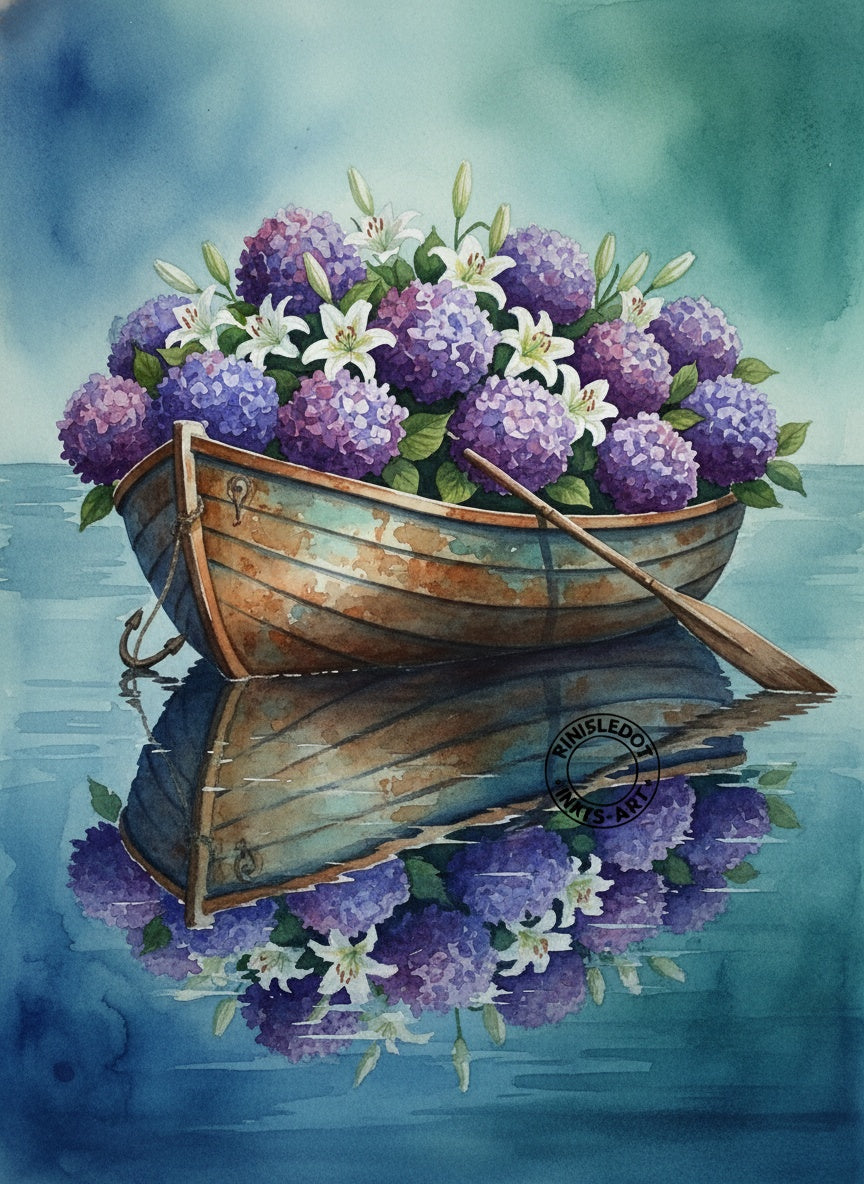 Boat of Blossoms (Diamond Painting) Diamond Painting kit