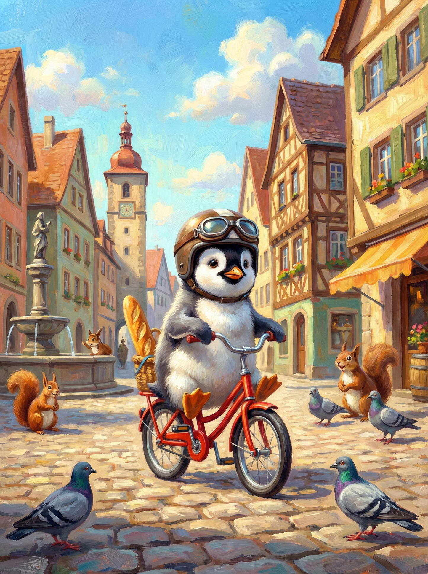Baguette Rider Penguin (Diamond Painting) Diamond Painting kit