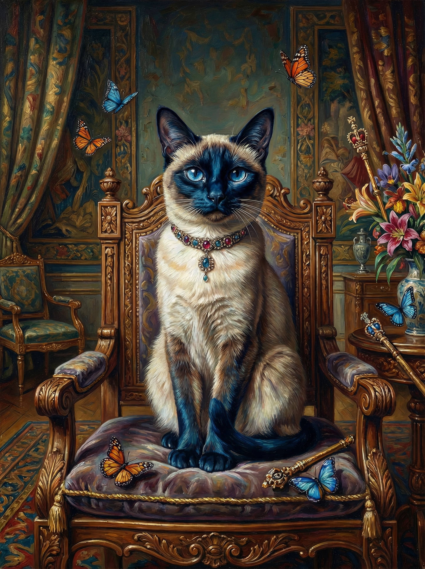 Royal Butterfly Cat (Diamond Painting) Diamond Painting kit
