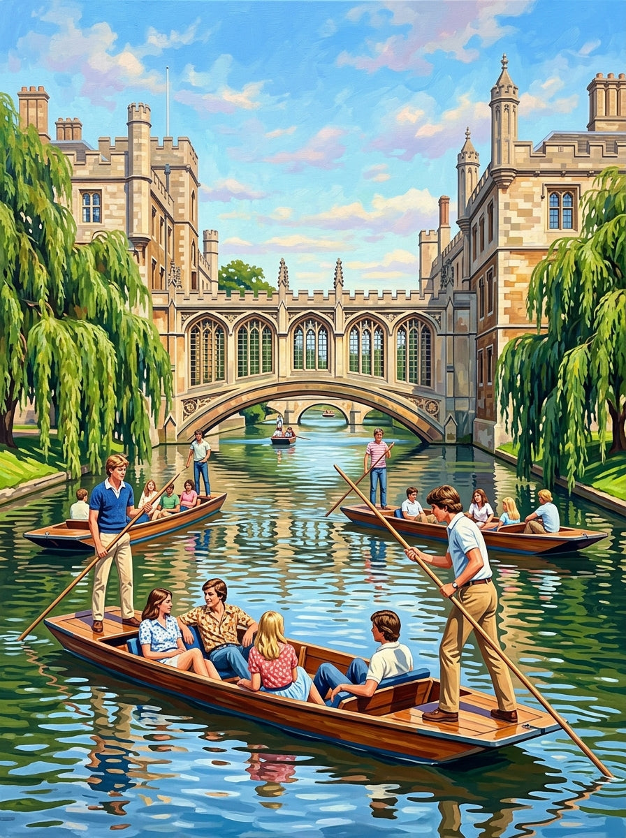 Cambridge Punting Summer Documentary (150 Color Diamond Painting)