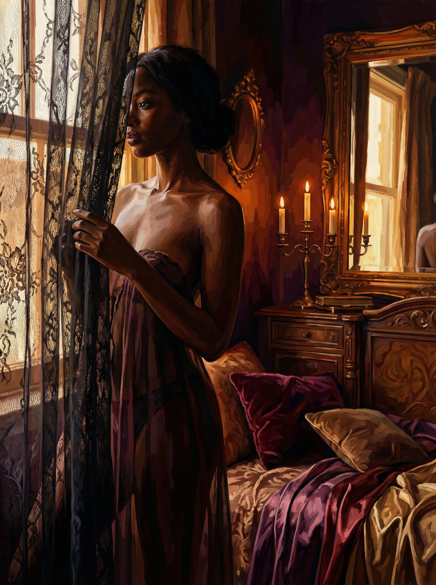 Candlelit Lace Silhouette