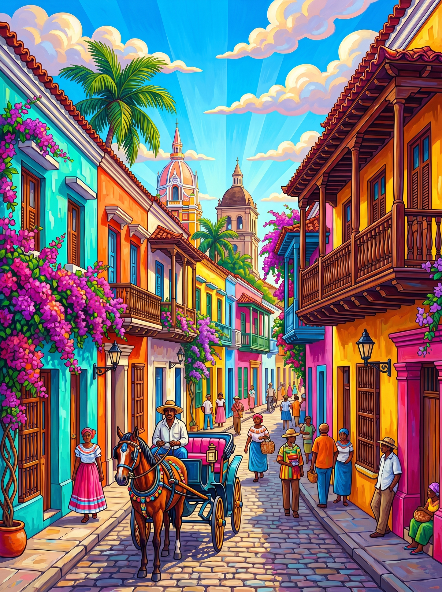 Cartagena Balconies (150 Color Diamond Painting)