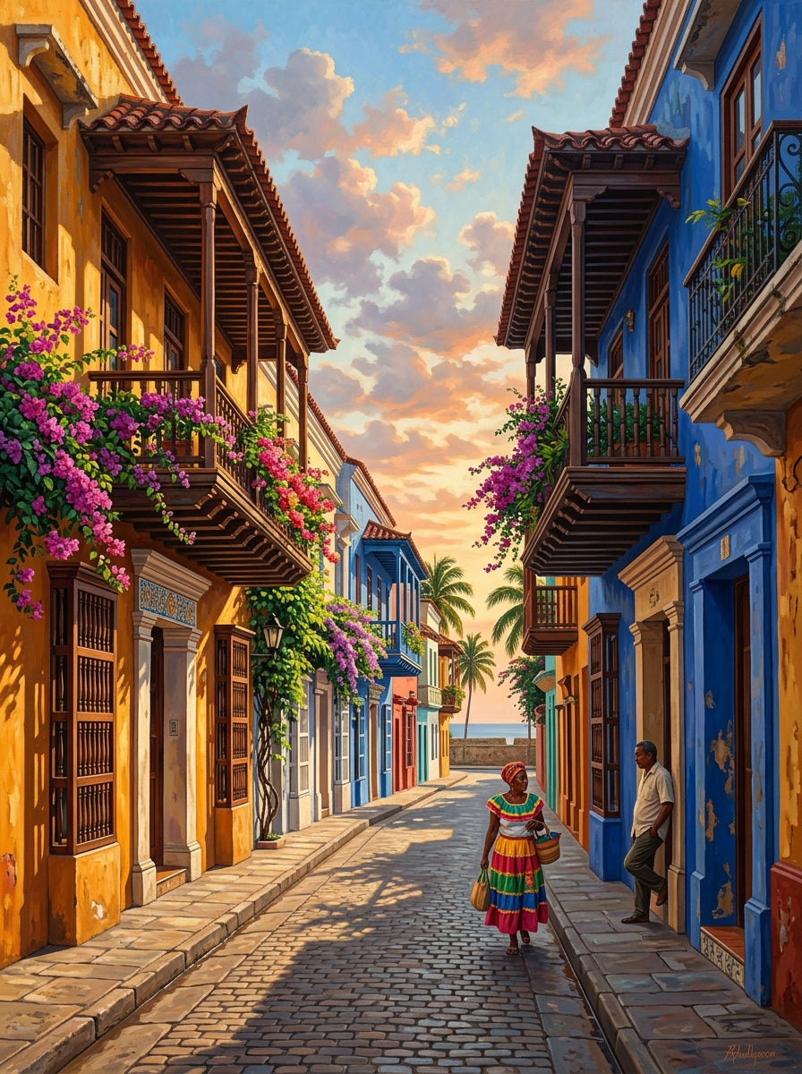 Cartagena Colonial Street (150 Color Diamond Painting)