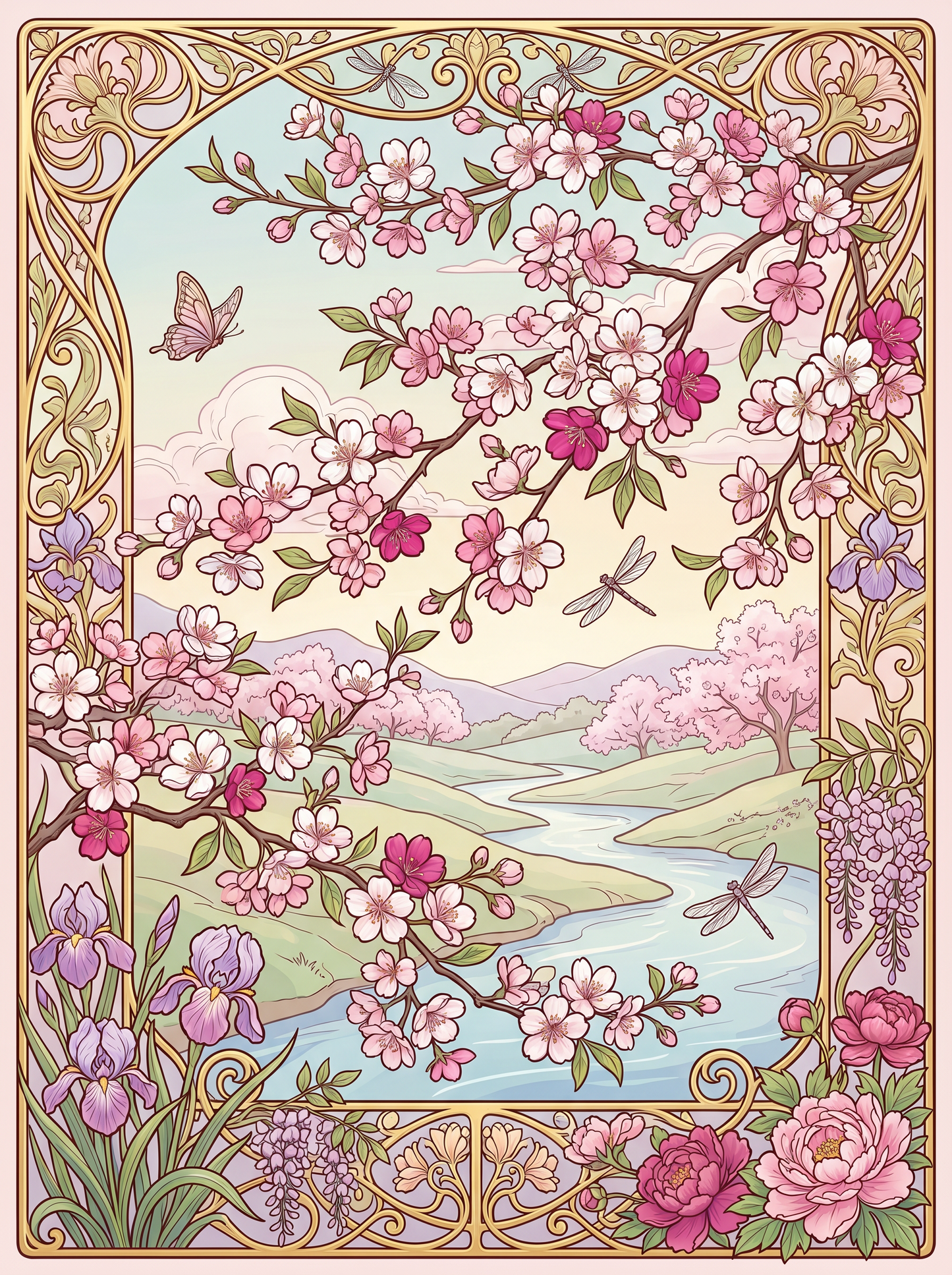 Cherry Blossom Iris Panel (80 Colors)