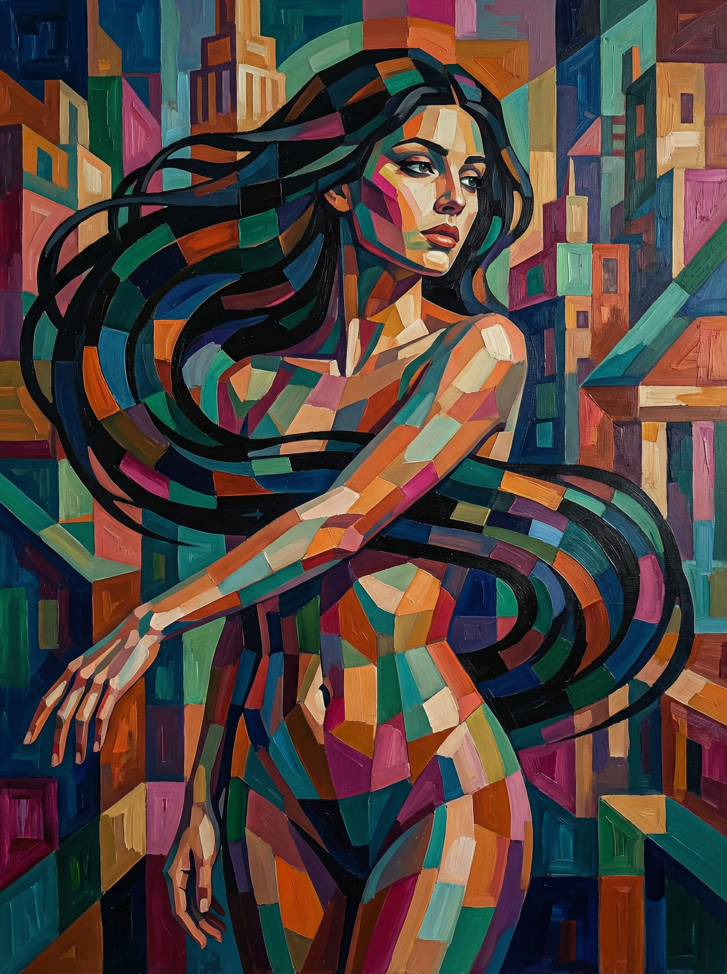 Colorful Body Mosaic (100 Color Diamond Painting) Diamond Painting kit