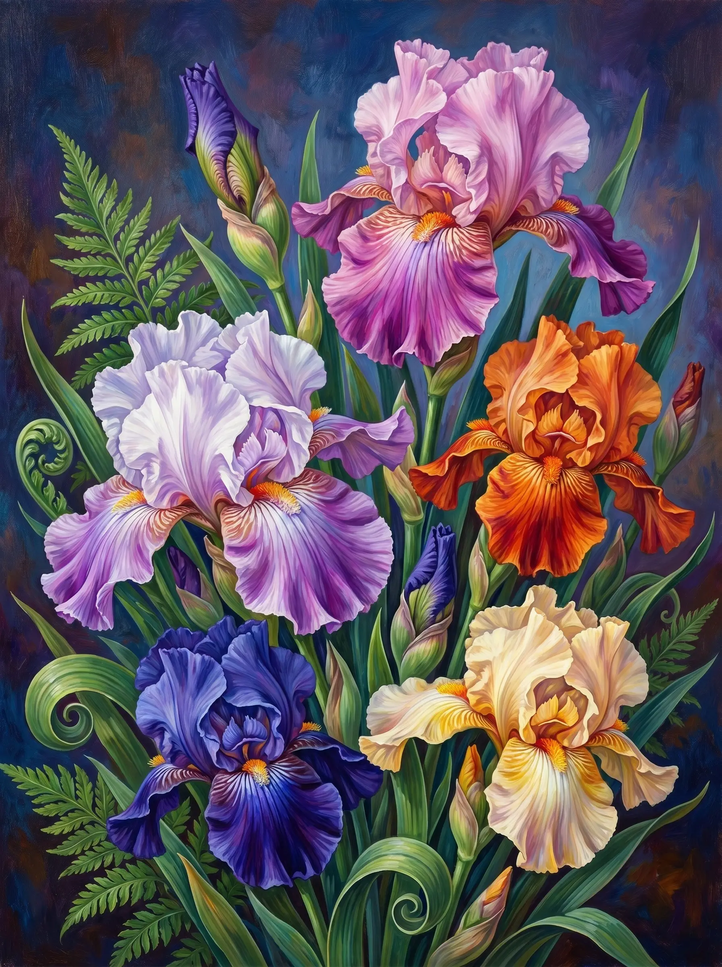 Colorful Iris Arrangement (Diamond Painting)