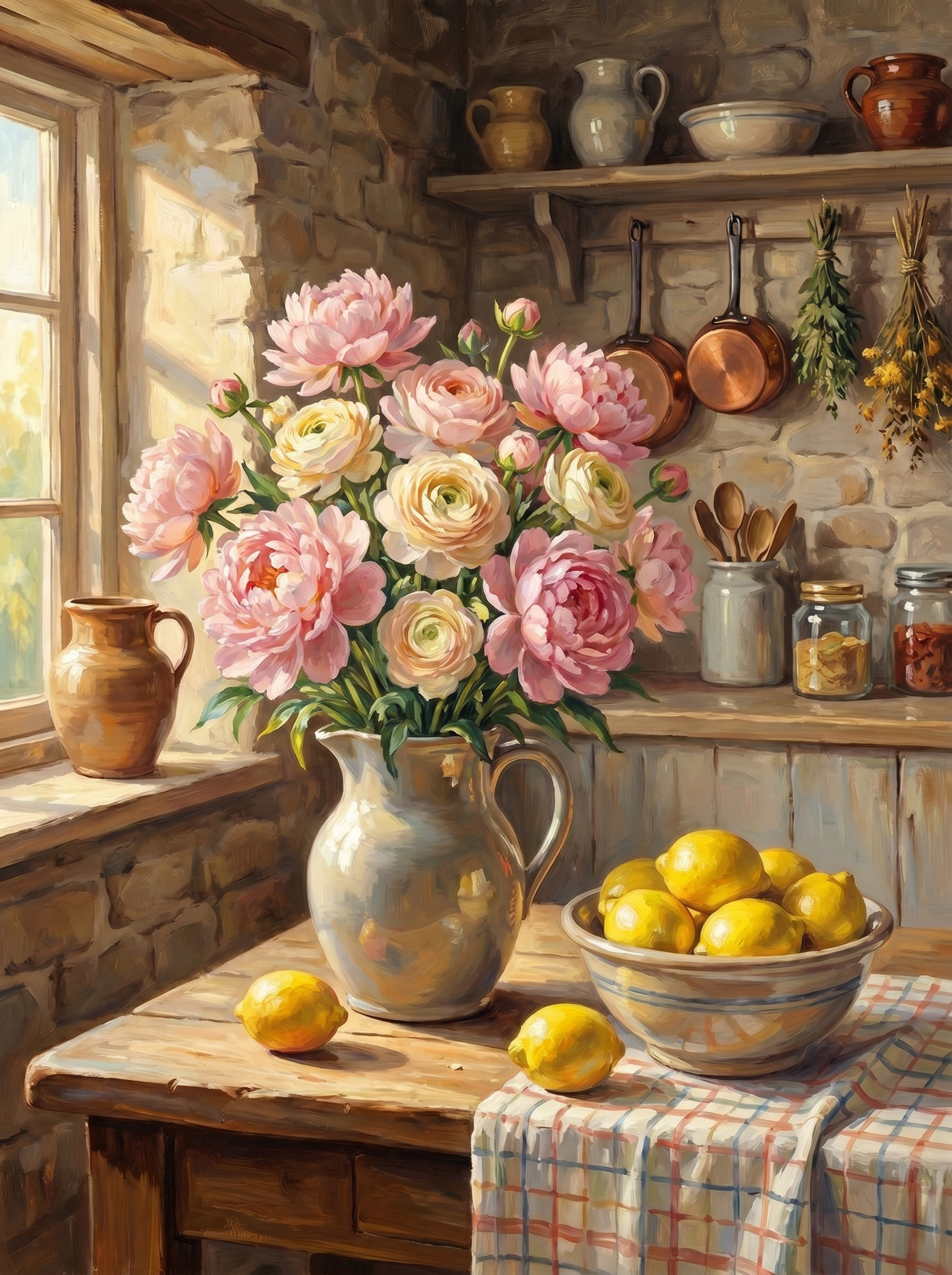 Country Kitchen Peonies (Diamond Painting)