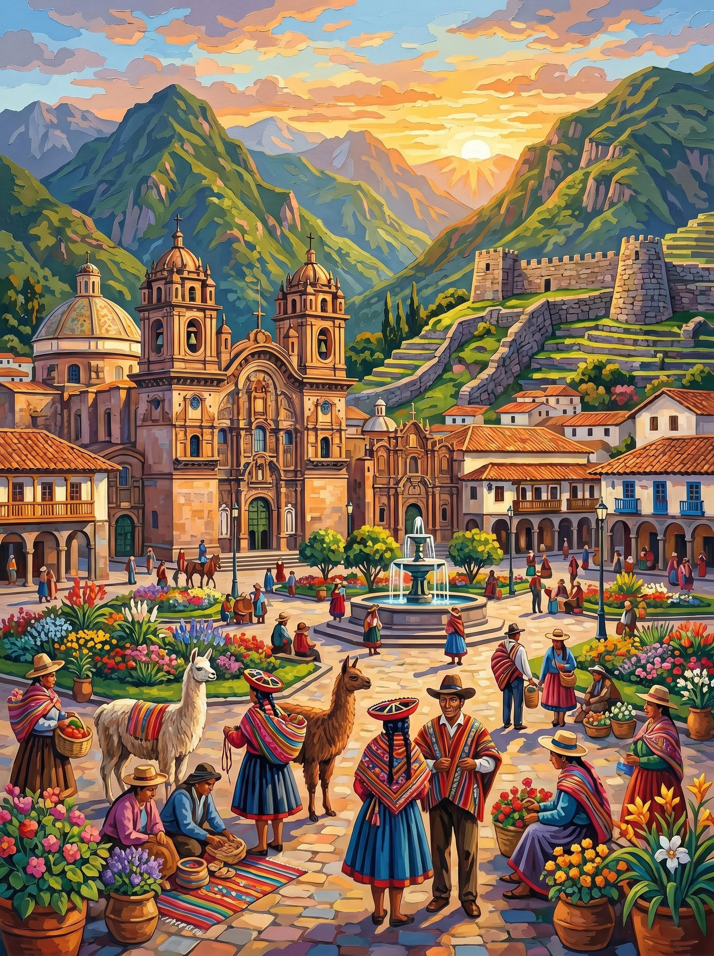 Cusco Plaza Andes (150 Color Diamond Painting)