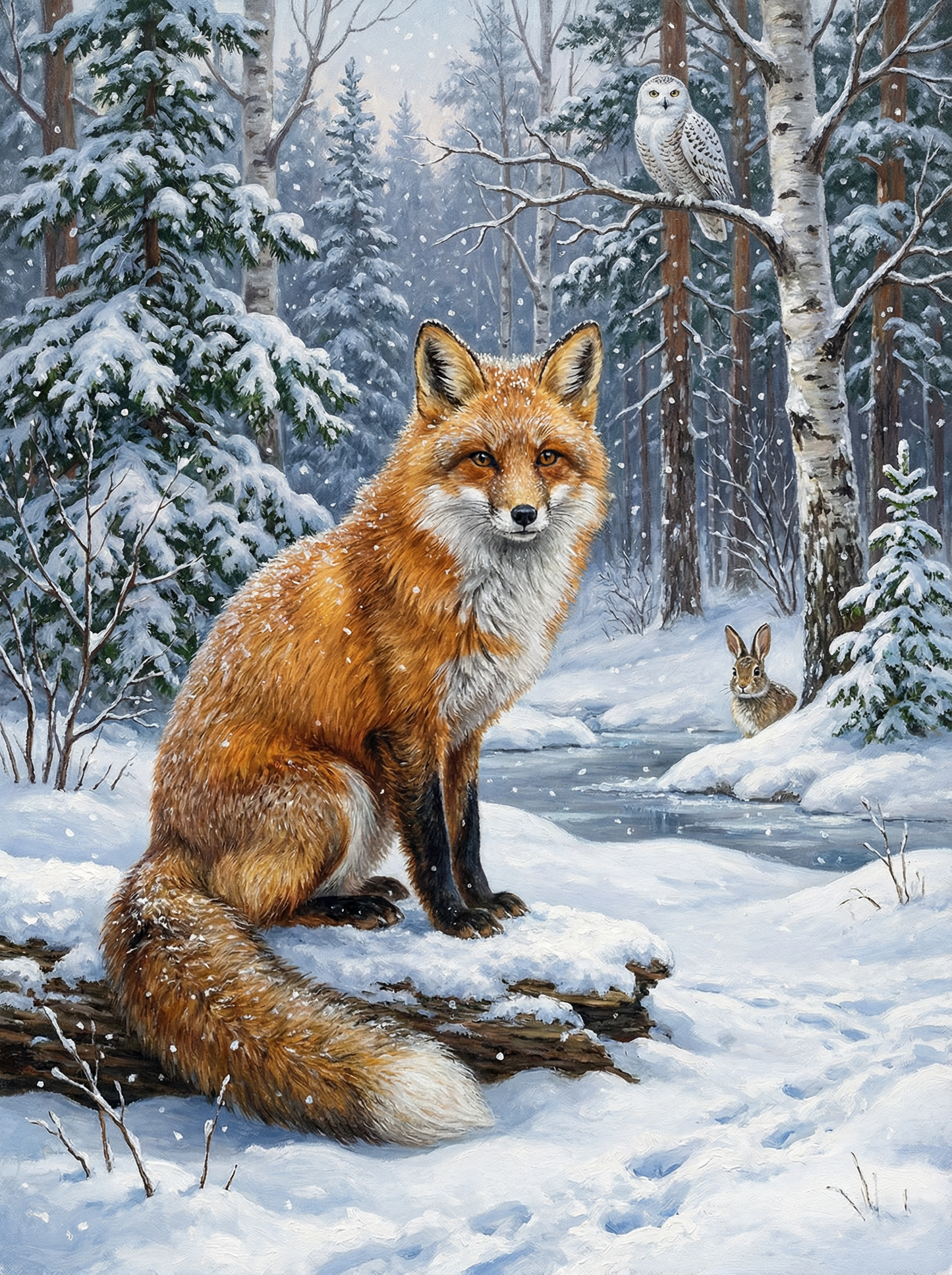 Winter Forest Watcher (Diamond Painting) Diamond Painting kit