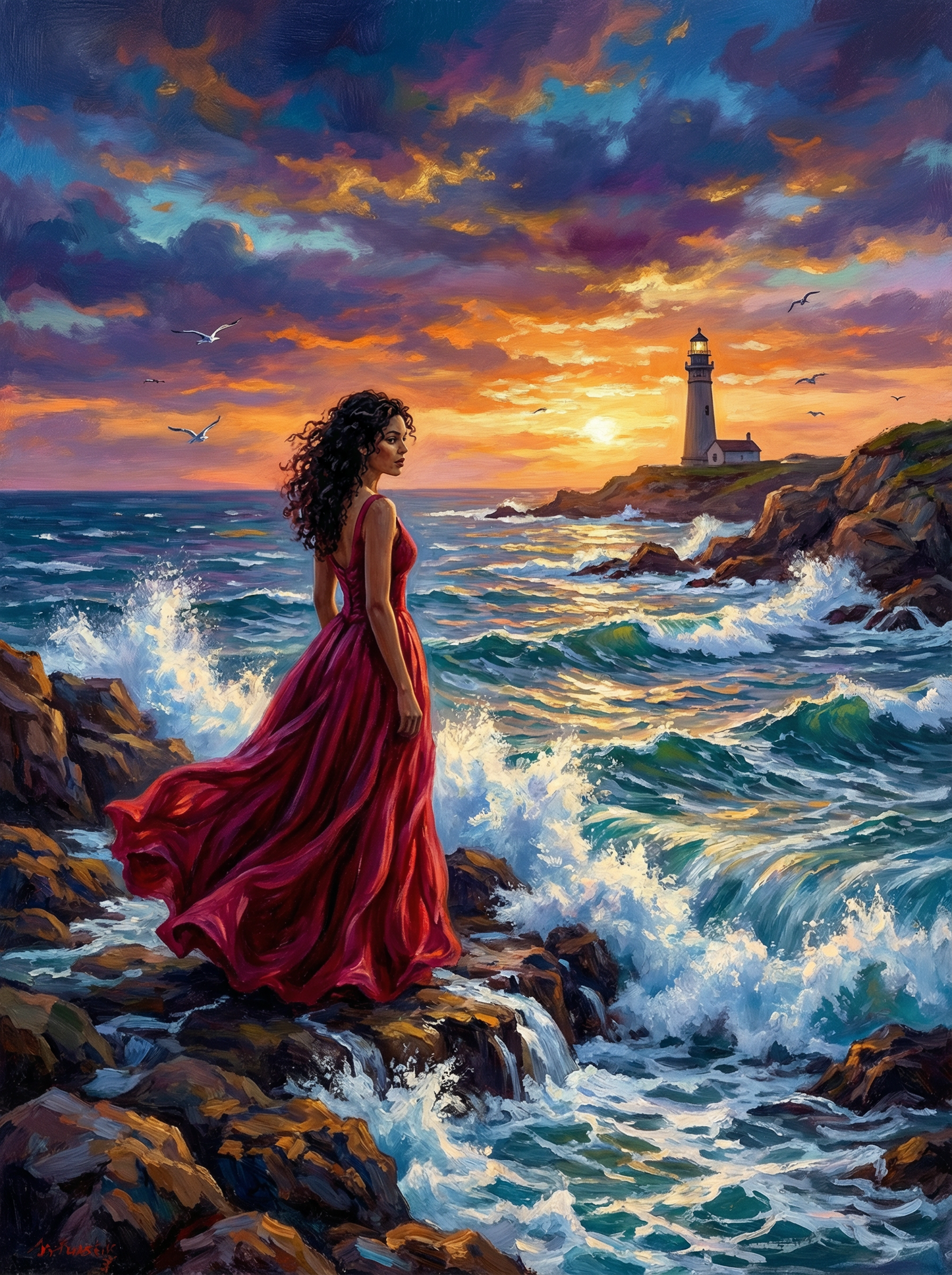 Lighthouse at Dusk (Diamond Painting) Diamond Painting kit