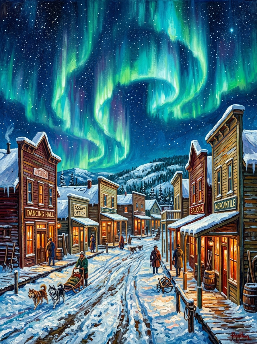 Dawson City Aurora (150 Color Diamond Painting)