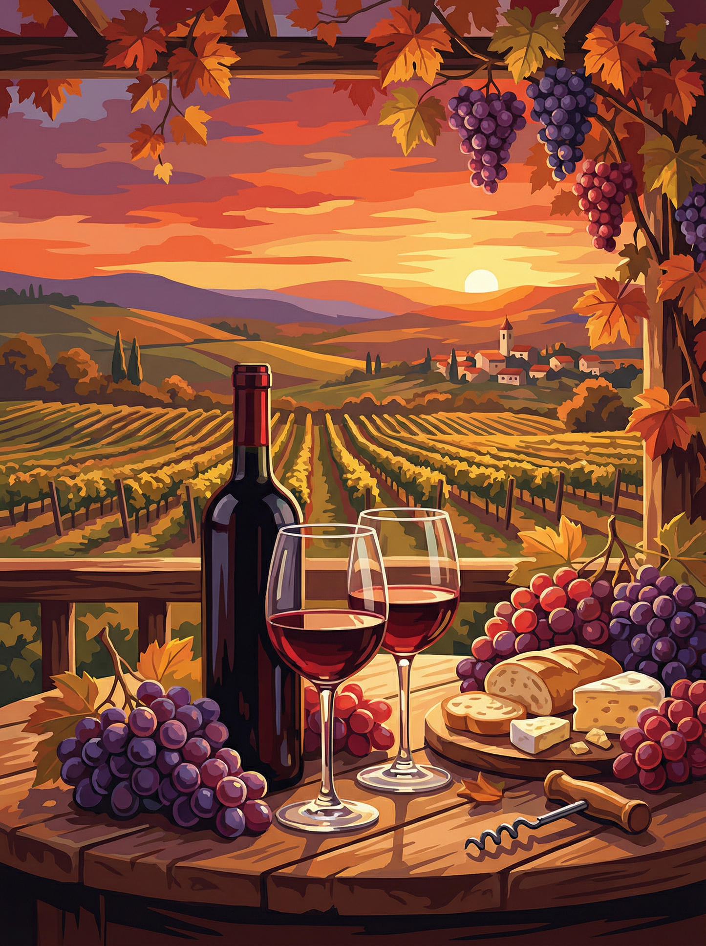 Vineyard Golden Evening (Diamond Painting) Diamond Painting kit