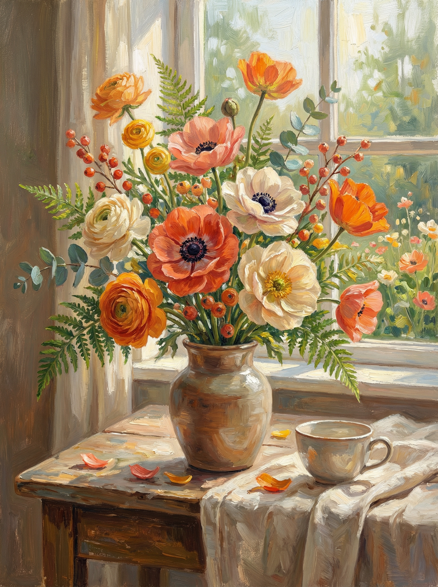 Sunlit Poppy Stillness (Diamond Painting) Diamond Painting kit