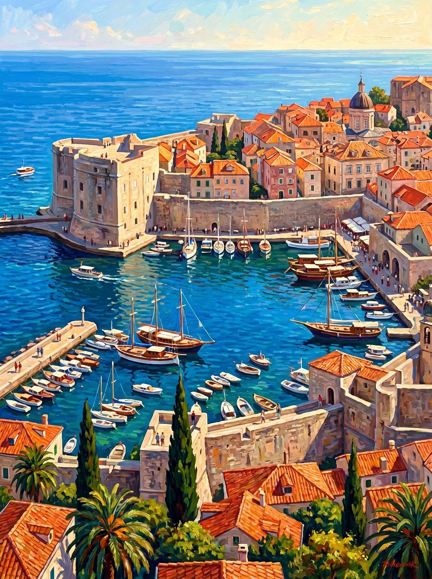 Dubrovnik Old Town (150 Color Diamond Painting)