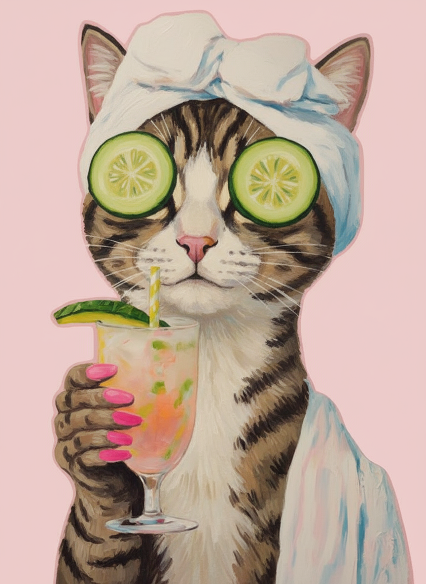 Spa Day Cat (Diamond Painting) Diamond Painting kit