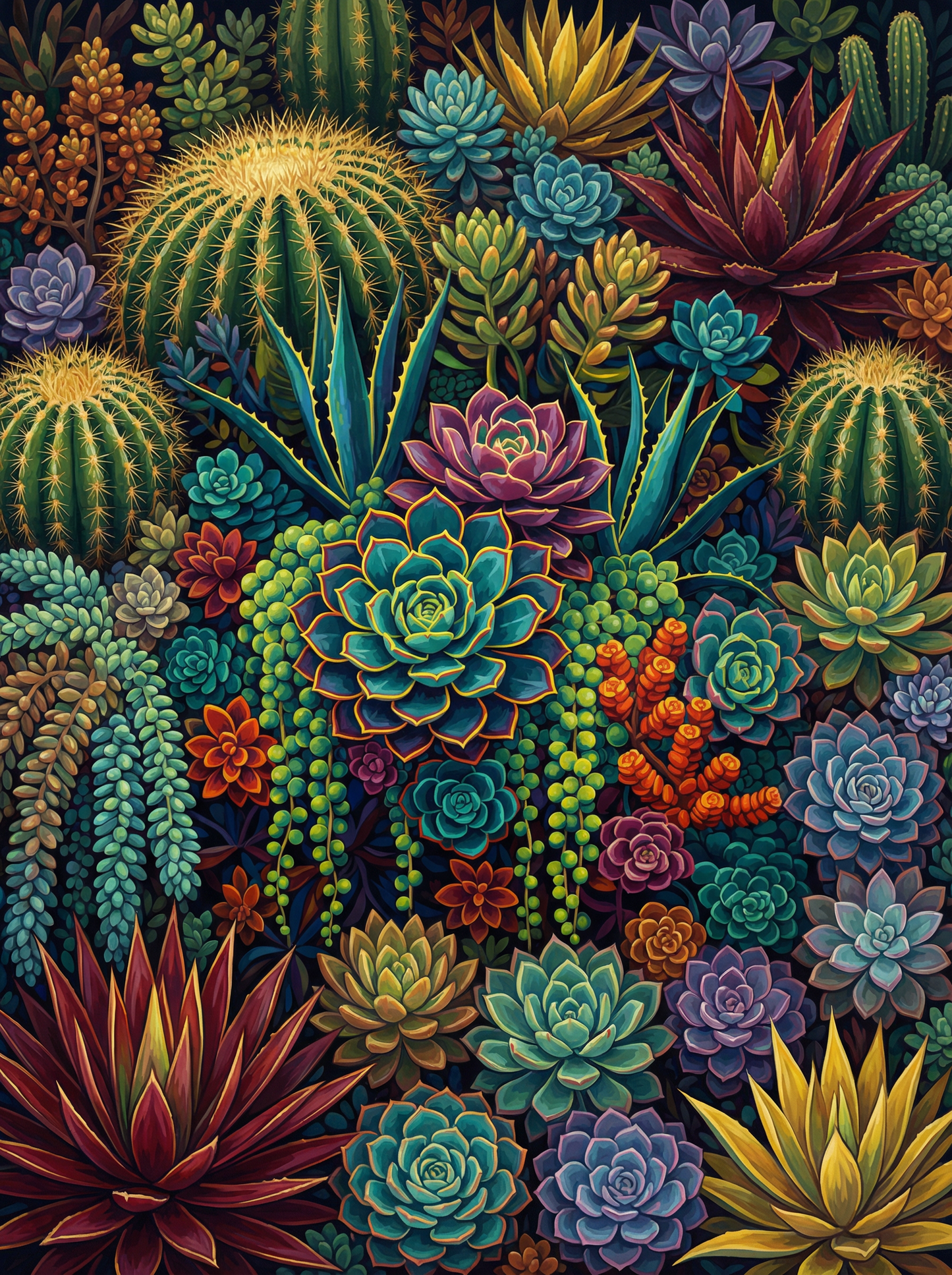 Emerald Succulent Garden (150 Color Diamond Painting)