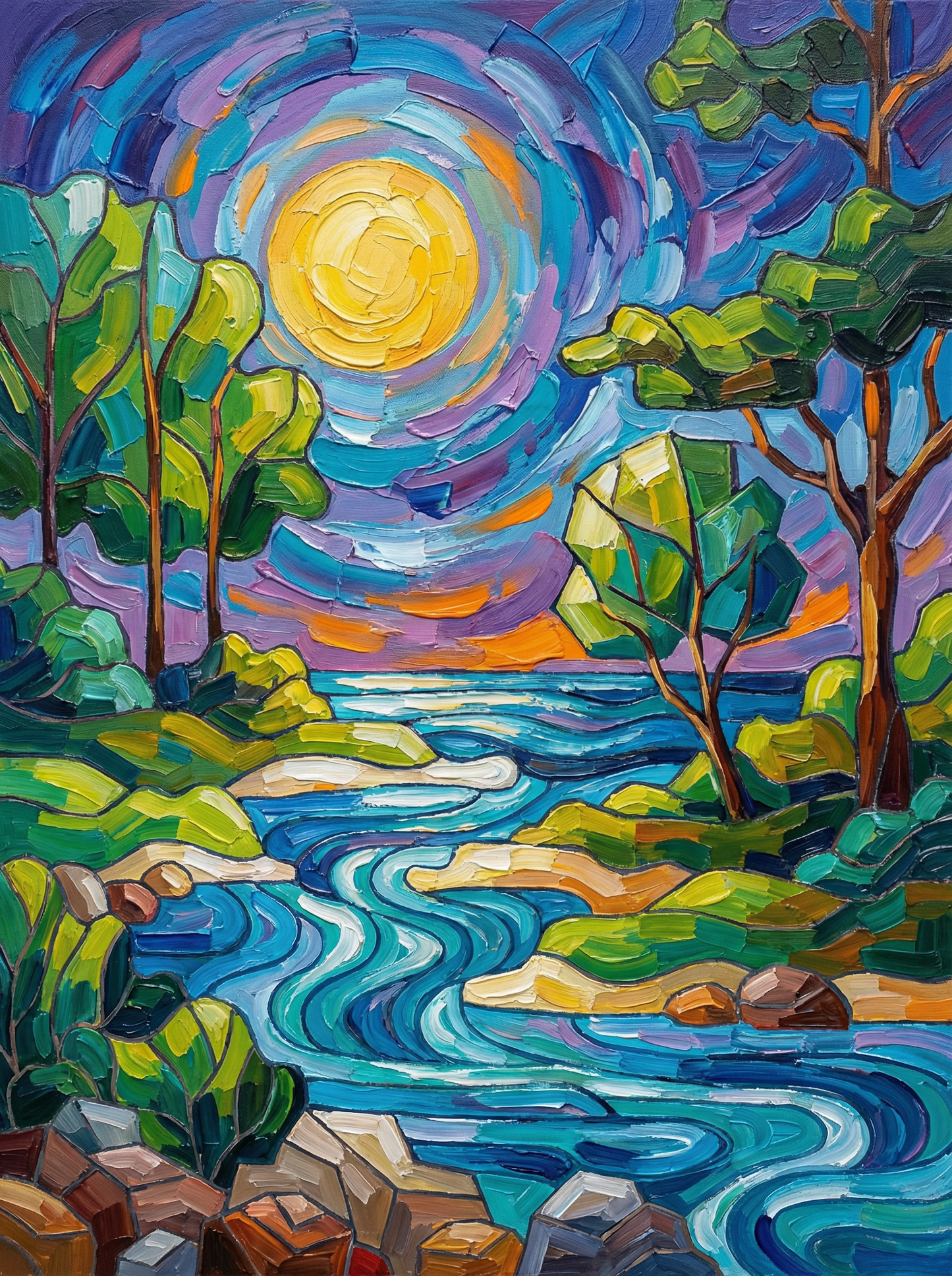 Sunlit River Breeze (Diamond Painting)